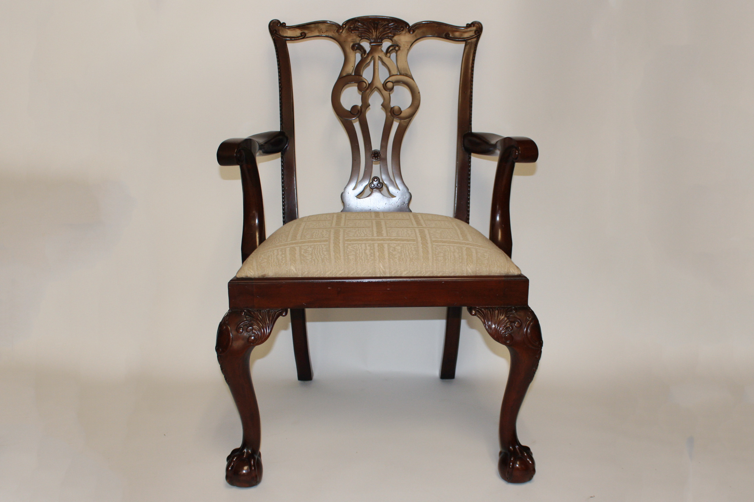 Six Mahogany Chippendale Style Dining Chairs
