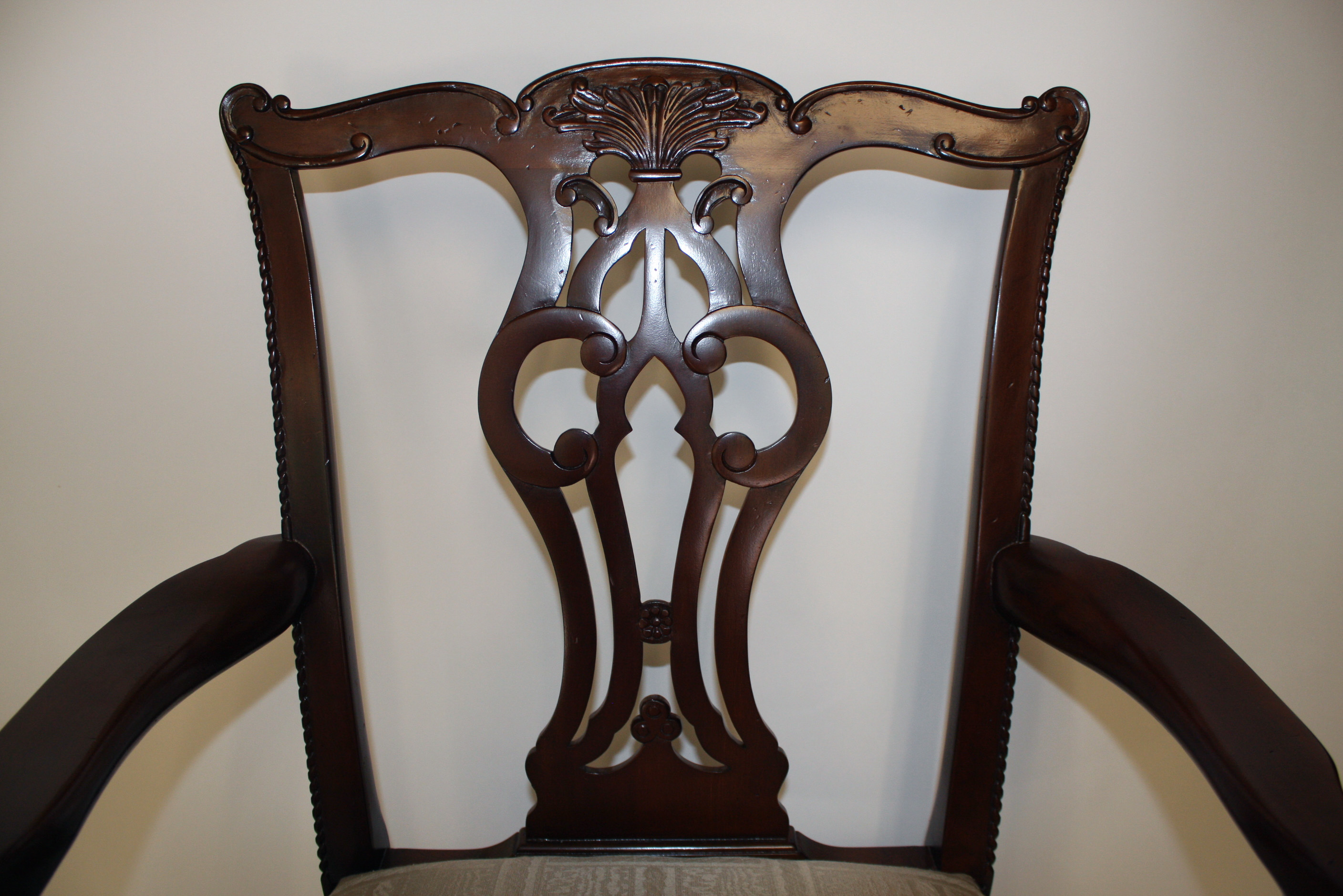 Six Mahogany Chippendale Style Dining Chairs