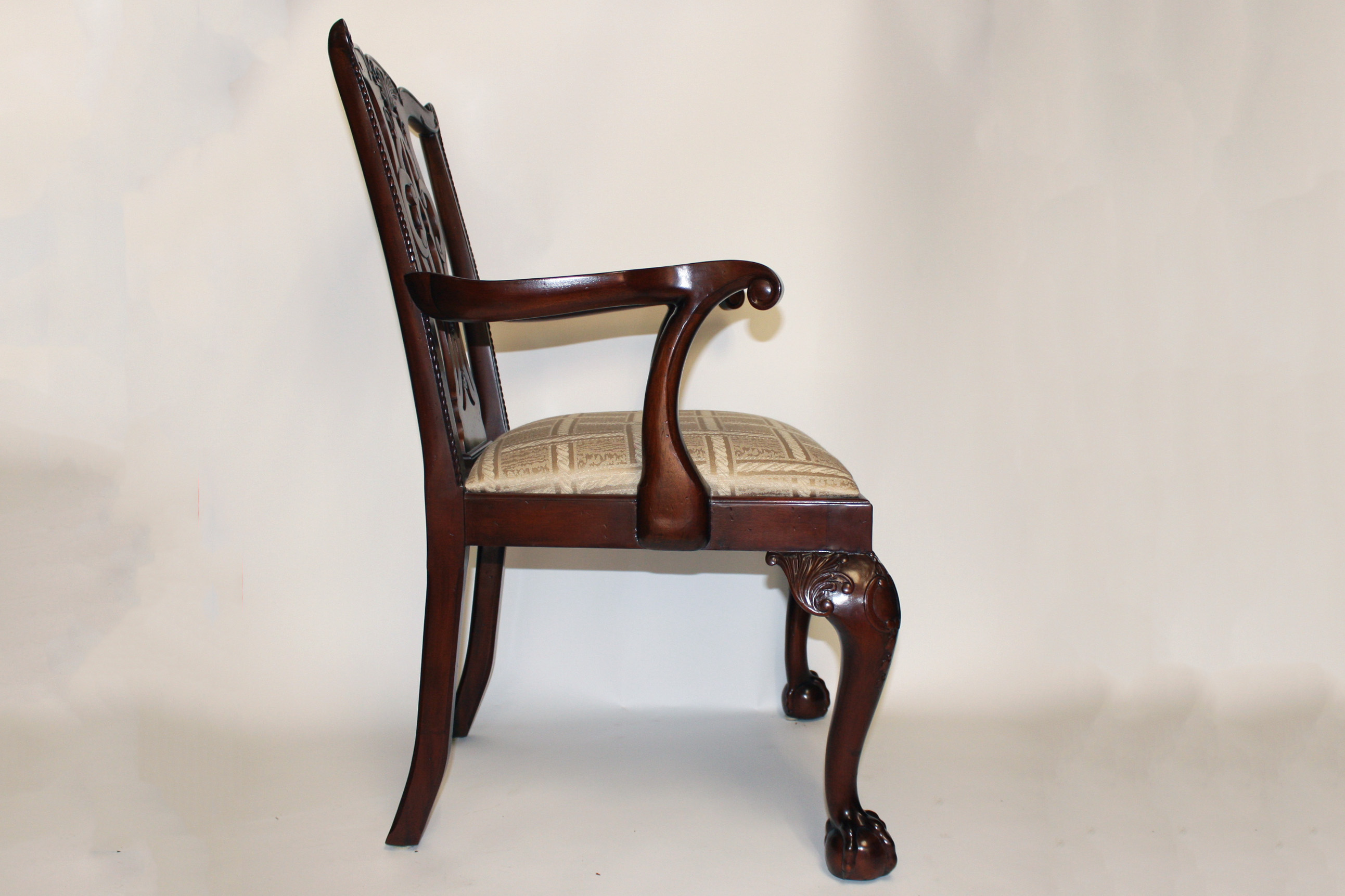 Six Mahogany Chippendale Style Dining Chairs