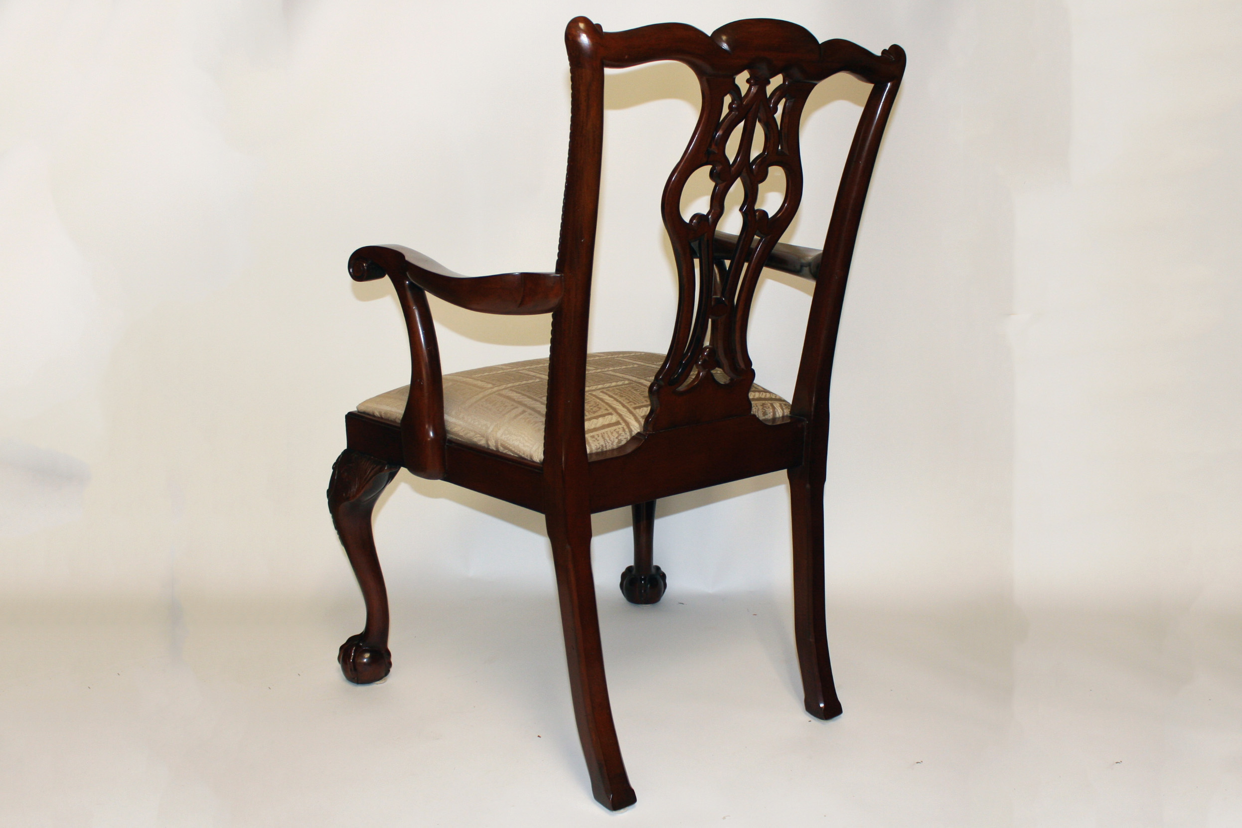 Six Mahogany Chippendale Style Dining Chairs