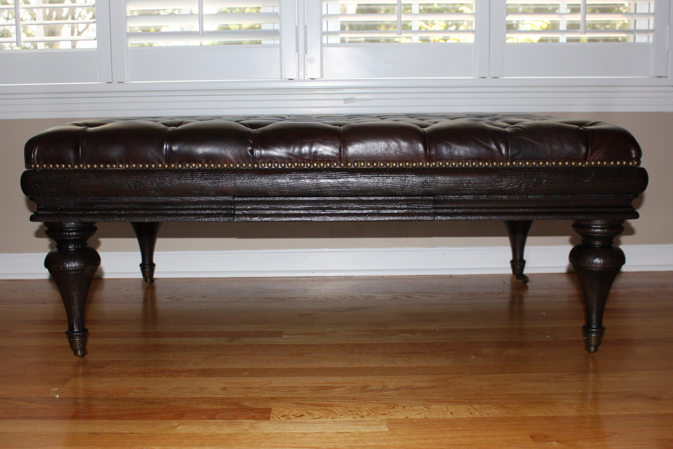 Tufted Leather Ottoman Style Cocktail Table by Bernhardt Furniture