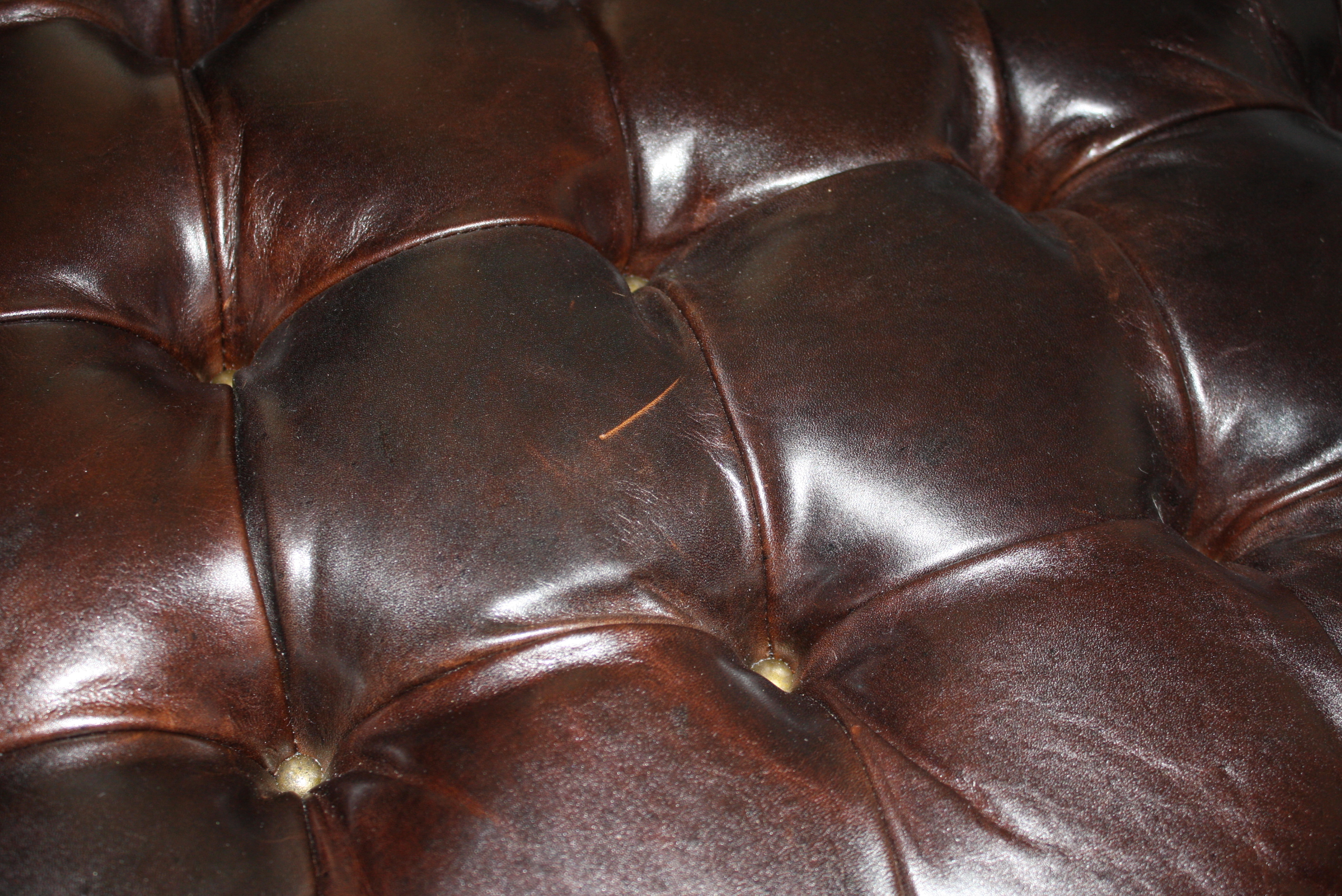 Tufted Leather Ottoman Style Cocktail Table by Bernhardt Furniture