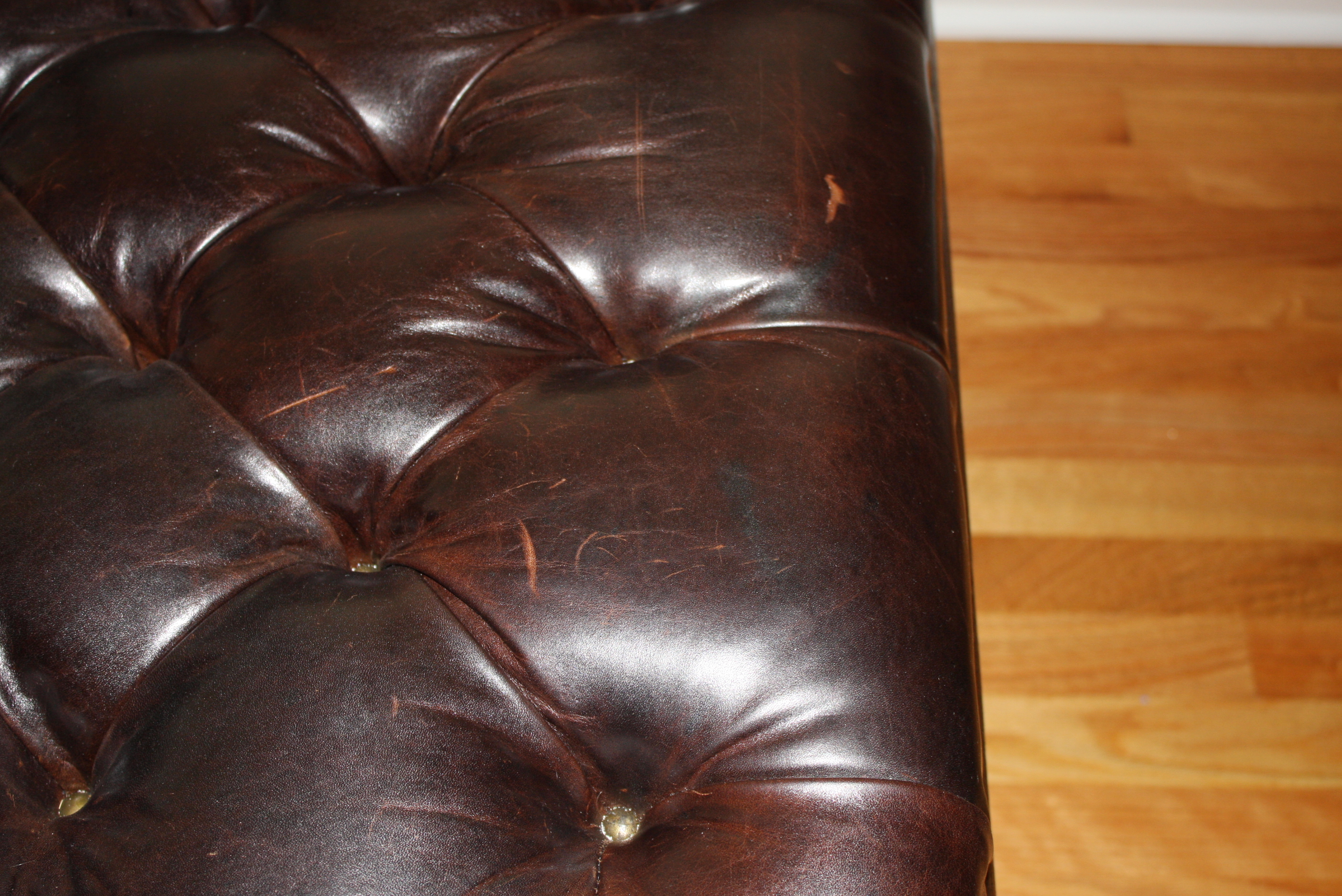 Tufted Leather Ottoman Style Cocktail Table by Bernhardt Furniture