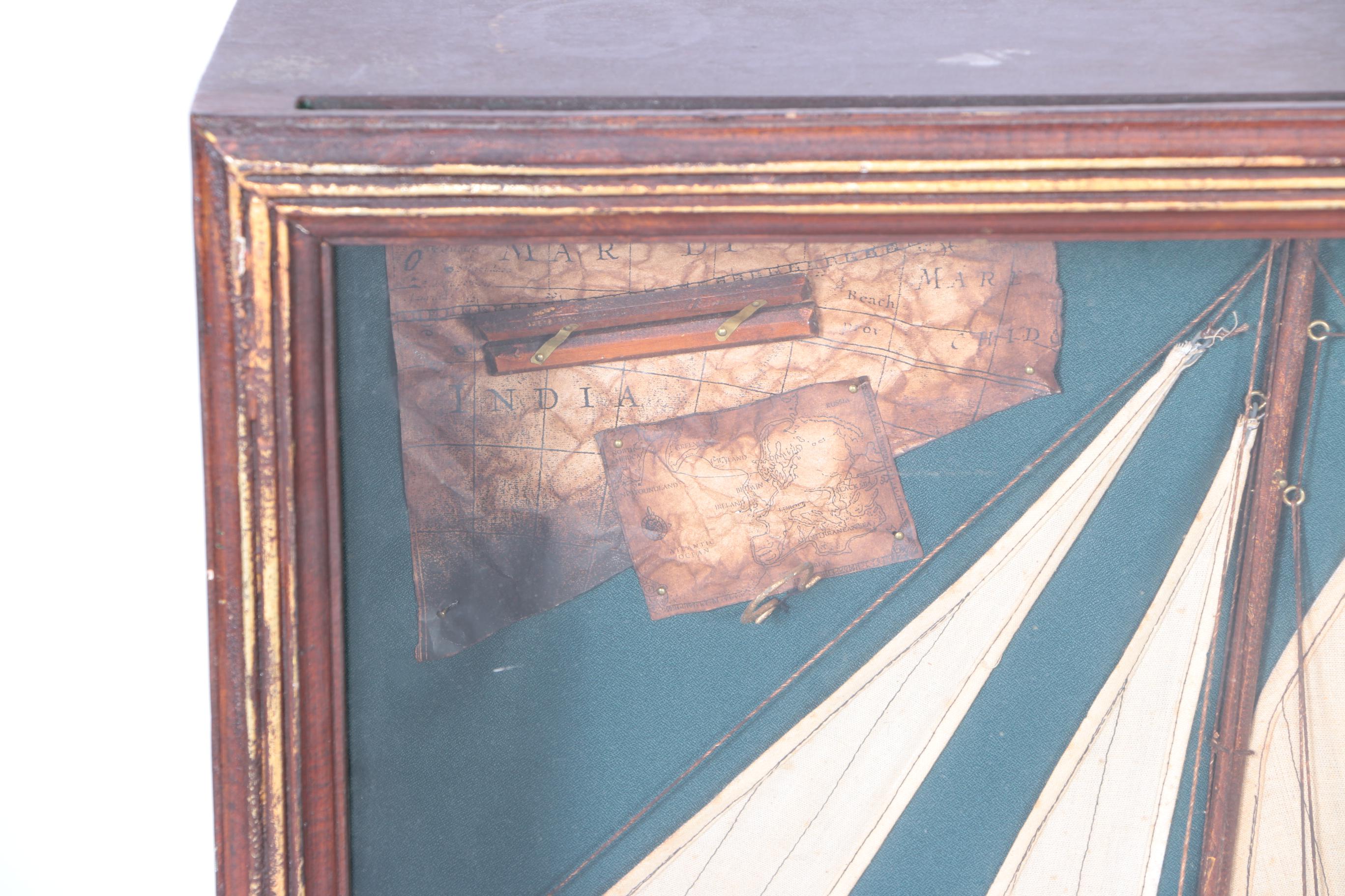 Wooden Ship Clock and Thermometer Display