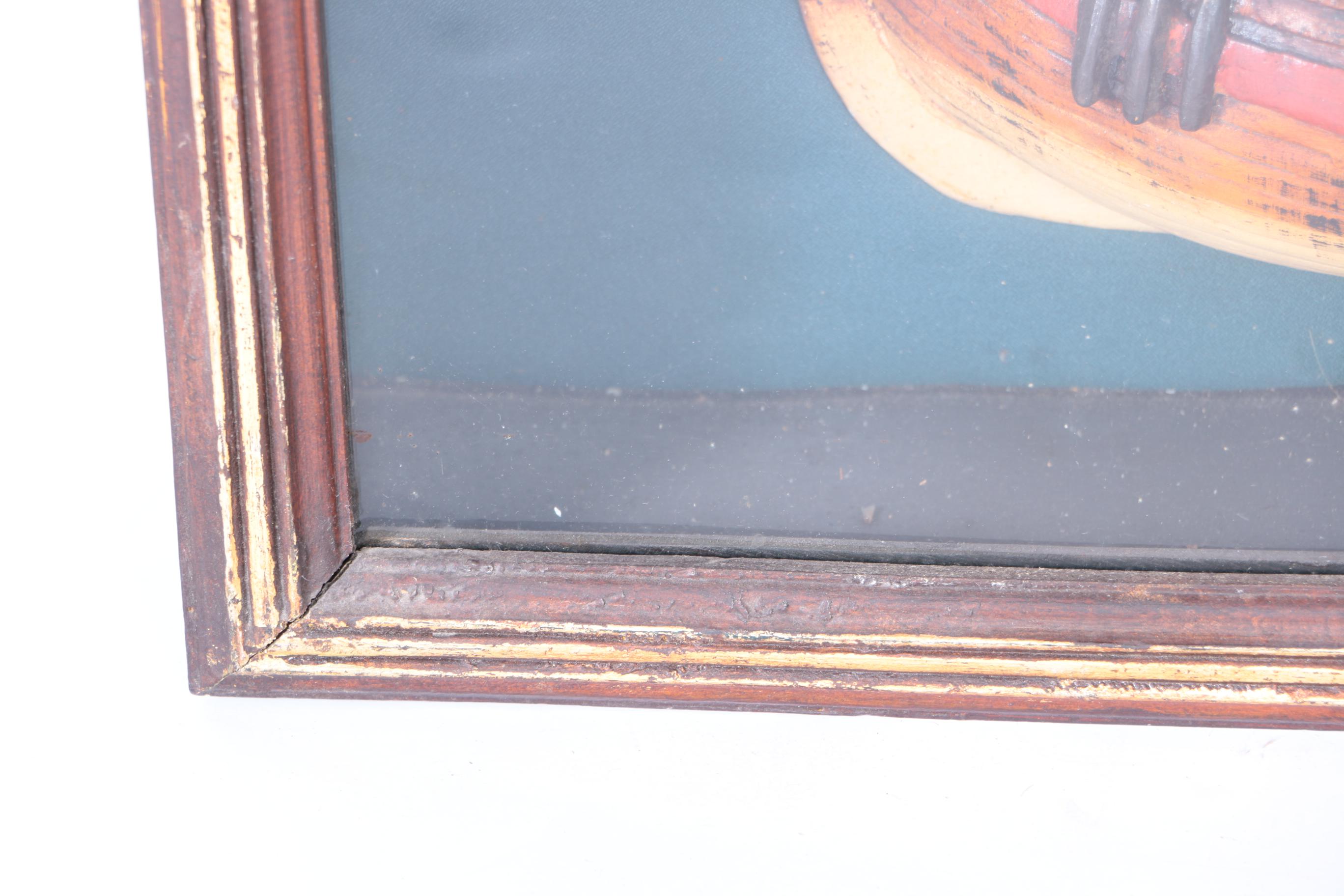 Wooden Ship Clock and Thermometer Display