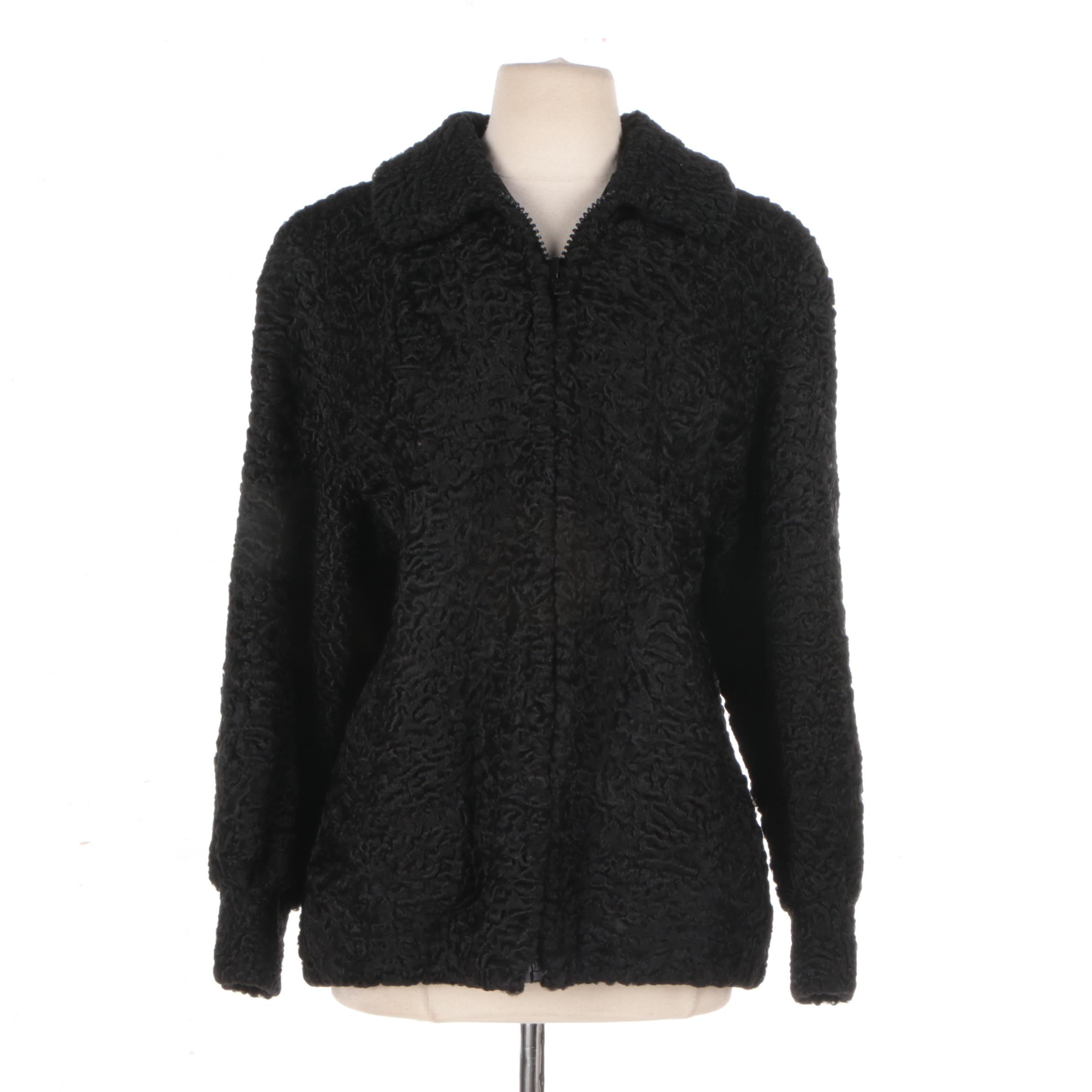 Vintage Black Persian Lamb Fur Jacket