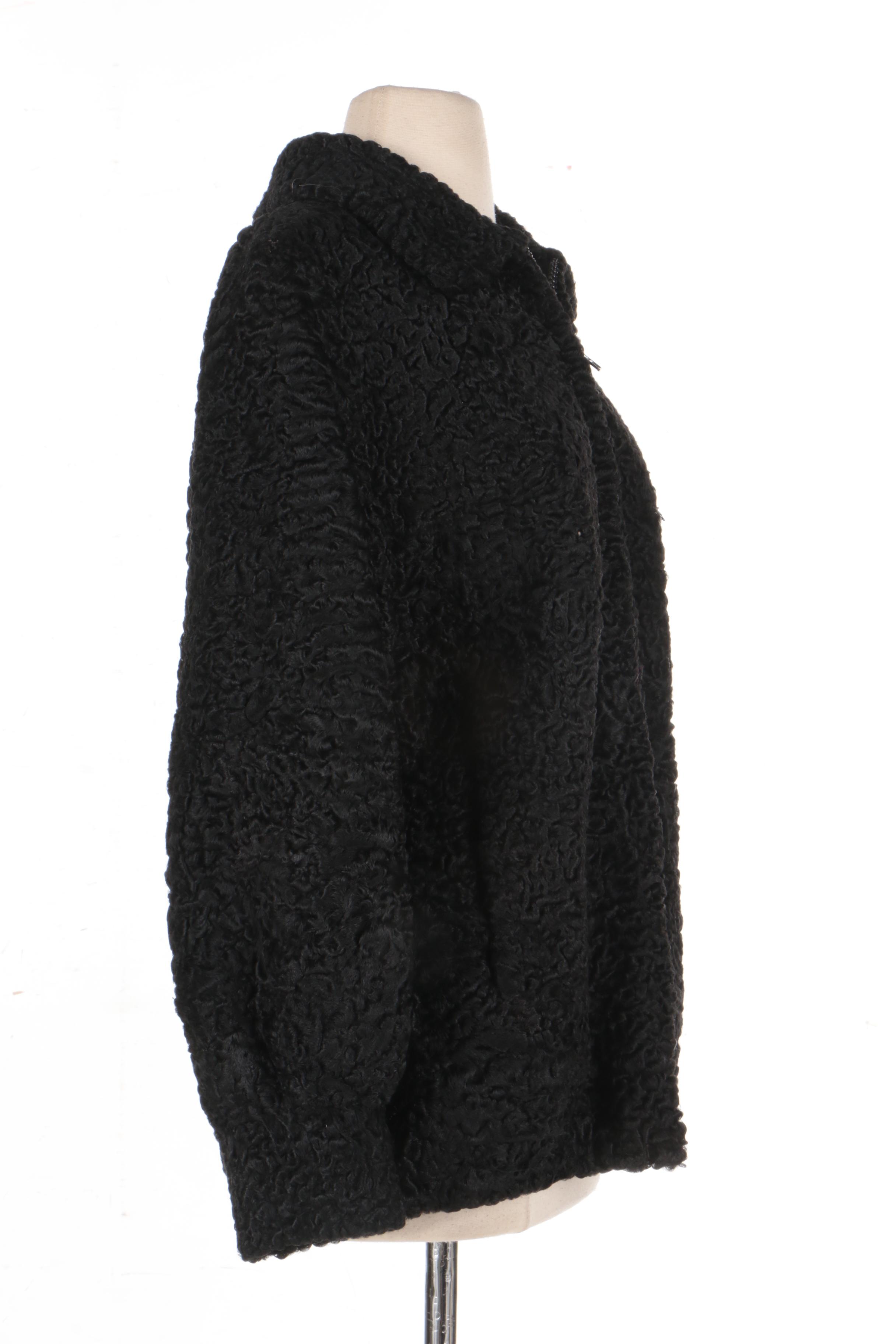 Vintage Black Persian Lamb Fur Jacket