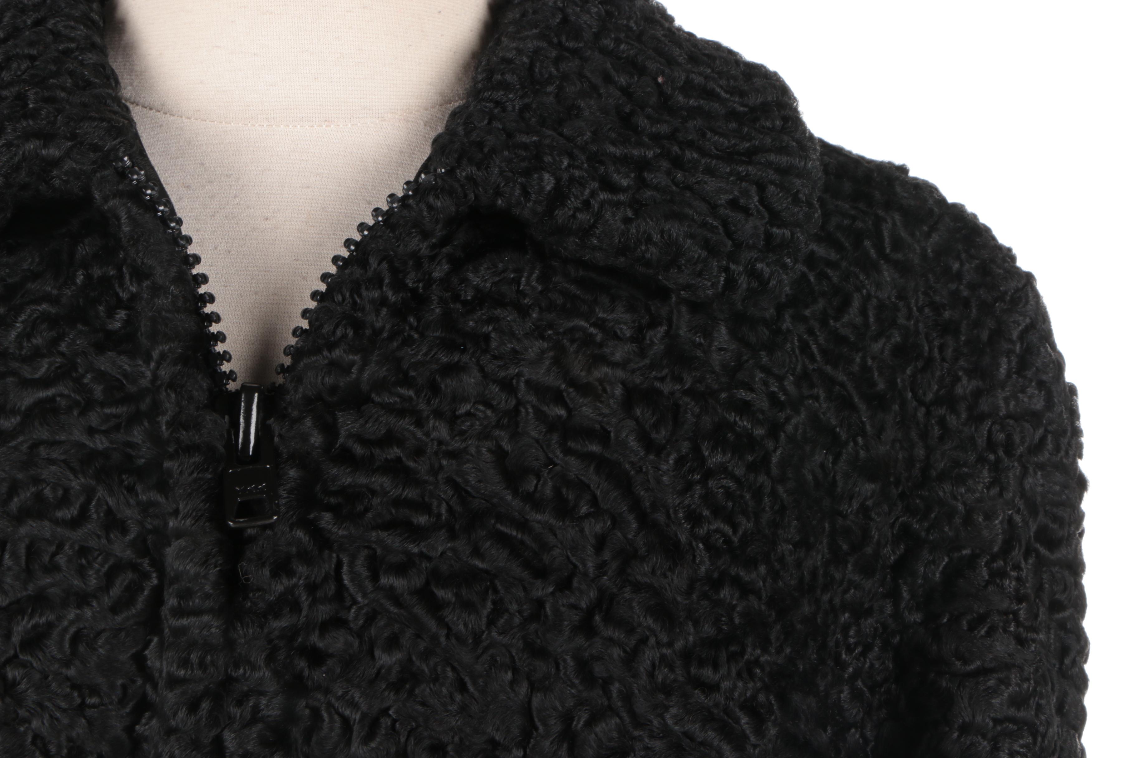 Vintage Black Persian Lamb Fur Jacket