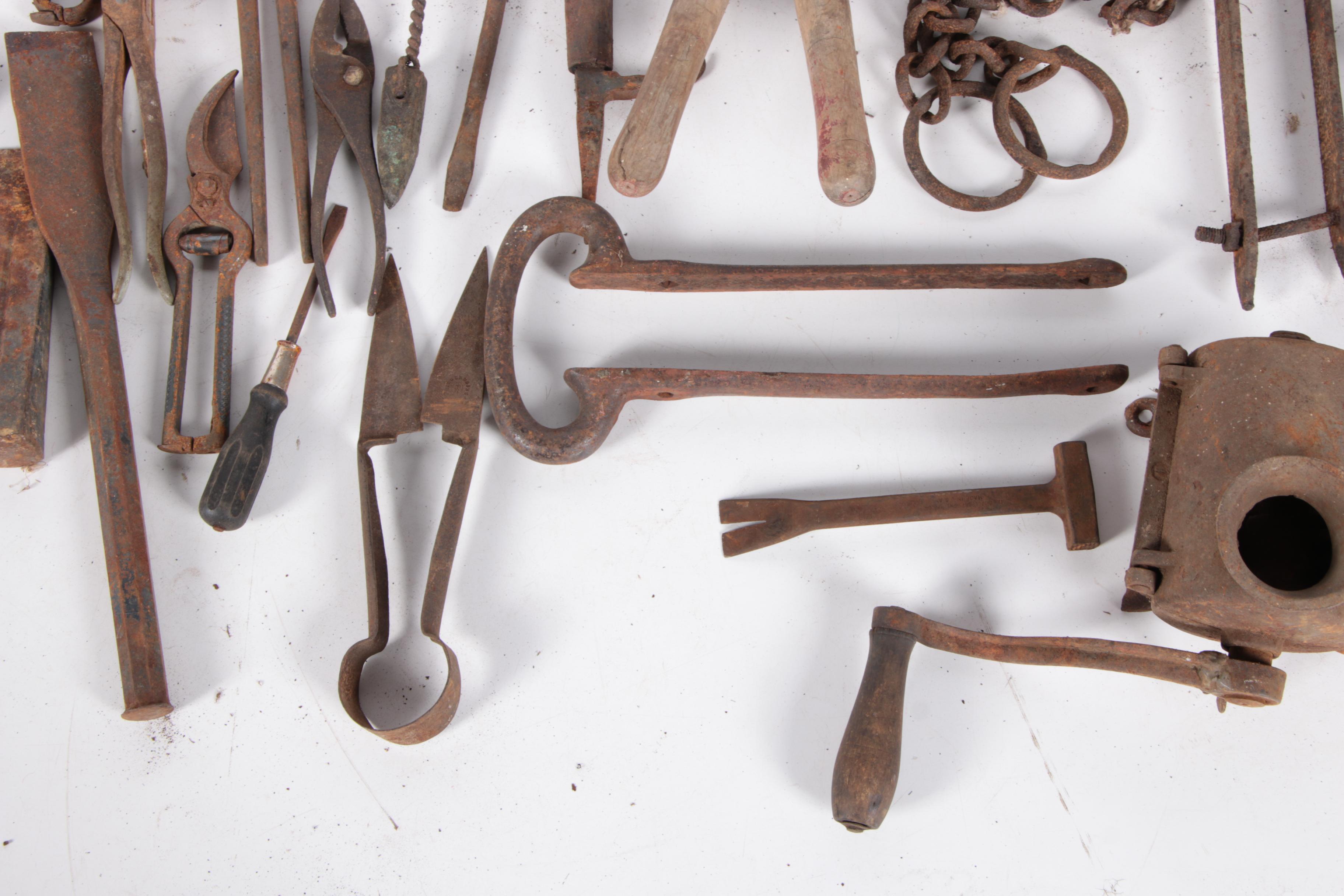 Assorted Metal Tools and Equipment