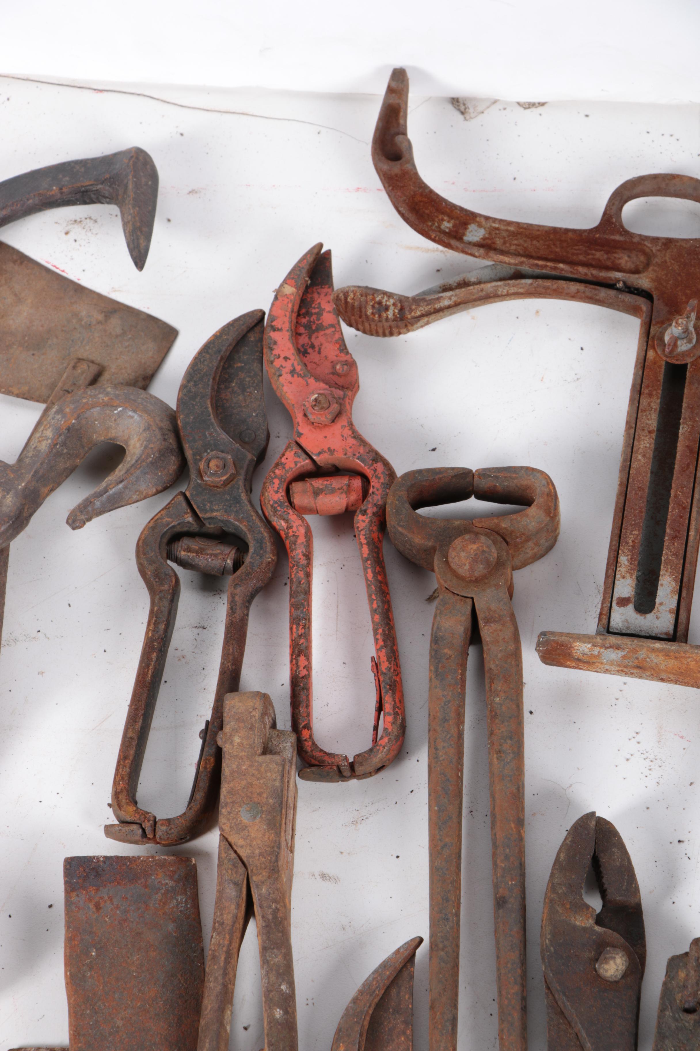 Assorted Metal Tools and Equipment
