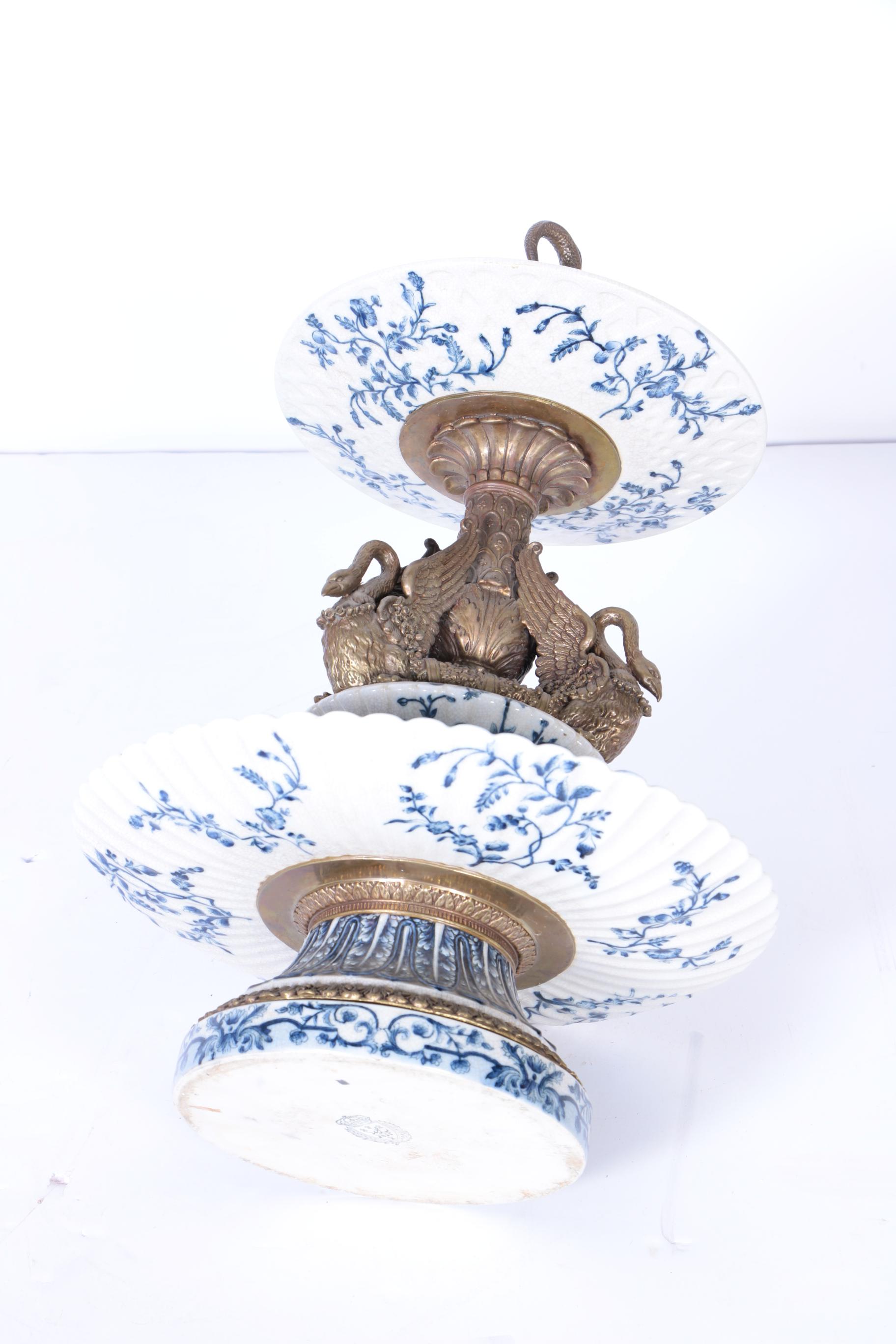 Chinese Reproduction Tiered Ceramic Serving Dish