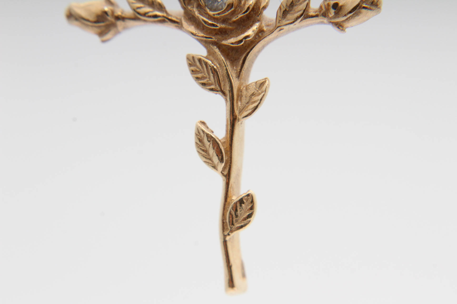 James Avery 14K Yellow Gold Rose Cross Pendant Necklace