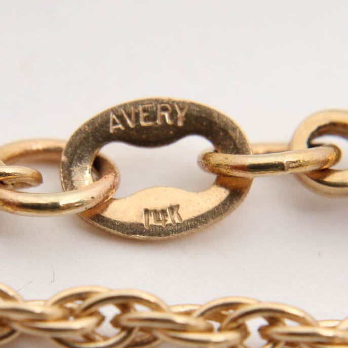 James Avery 14K Yellow Gold Rose Cross Pendant Necklace