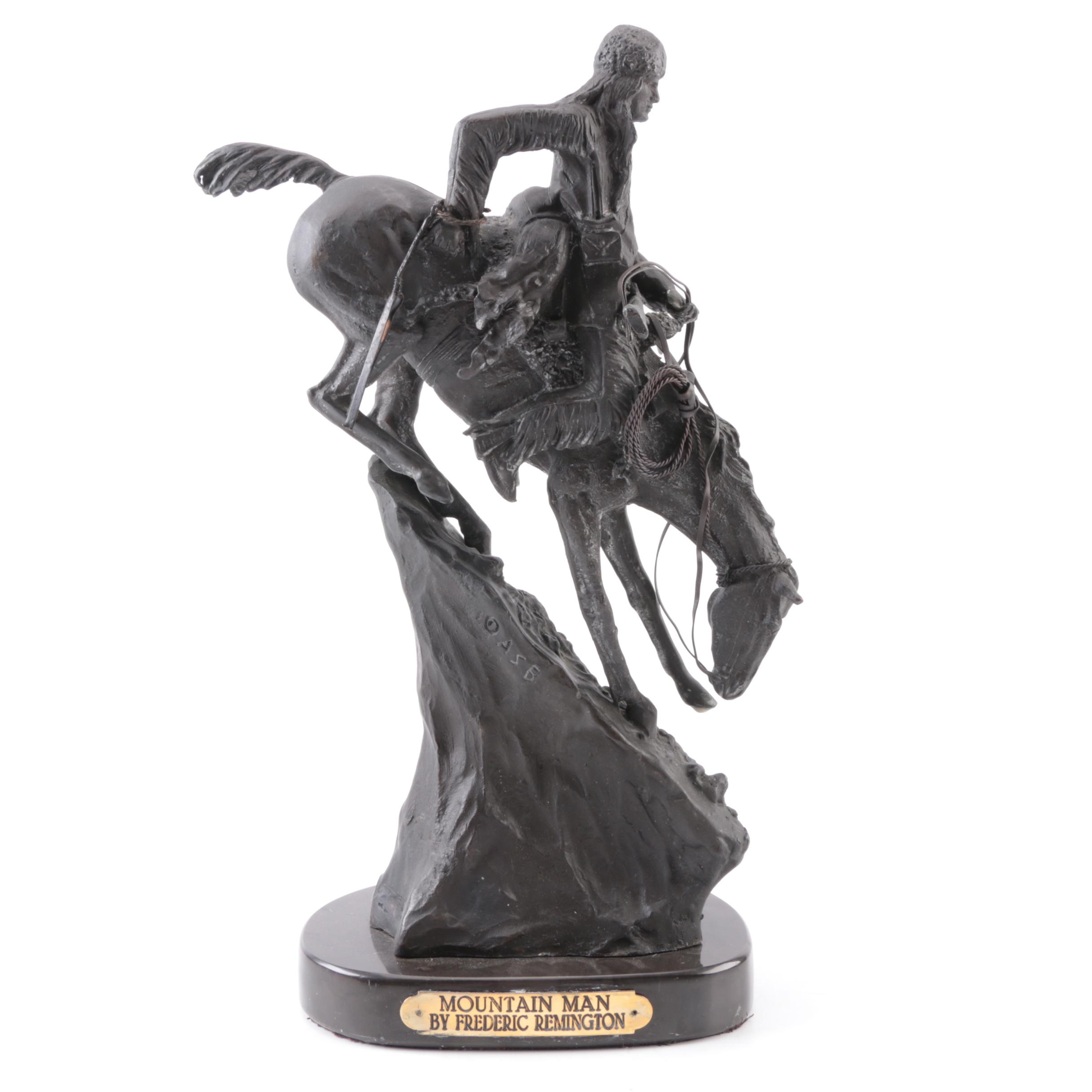 Metal Sculpture after Frederic Remington "Mountain Man"