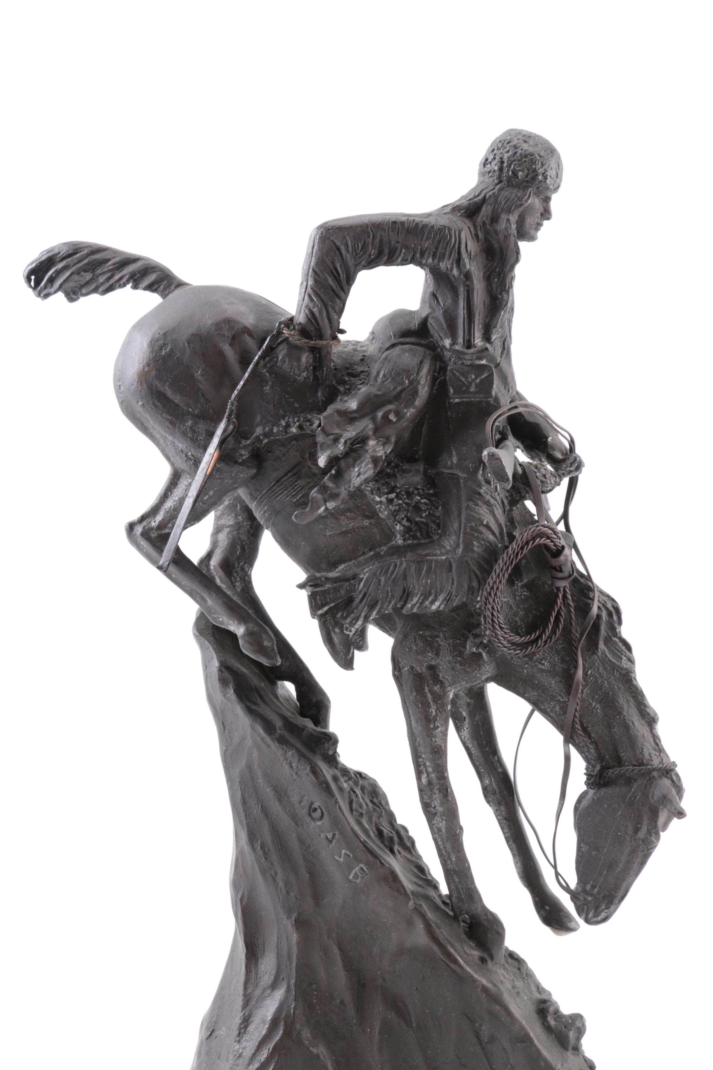 Metal Sculpture after Frederic Remington "Mountain Man"
