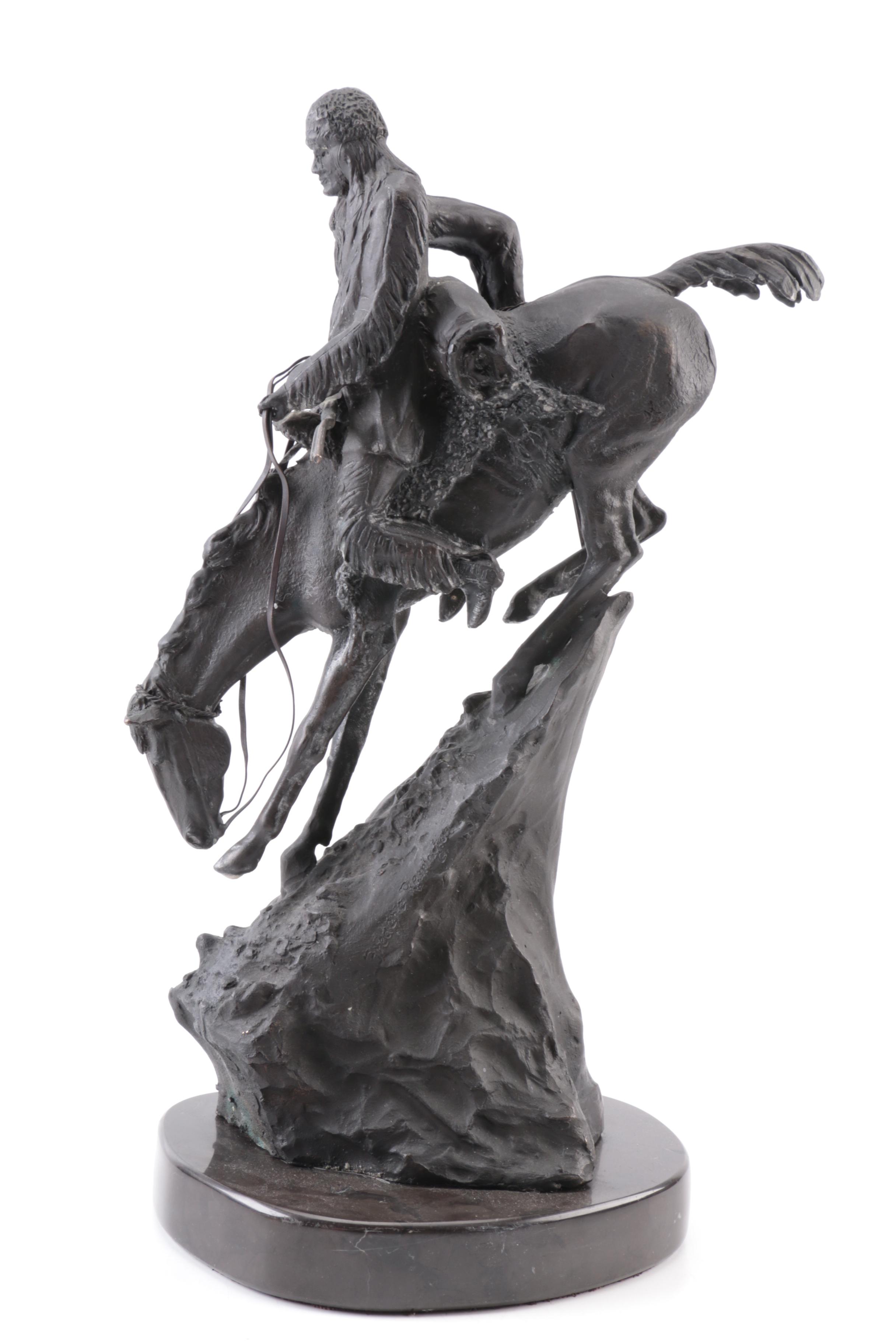 Metal Sculpture after Frederic Remington "Mountain Man"