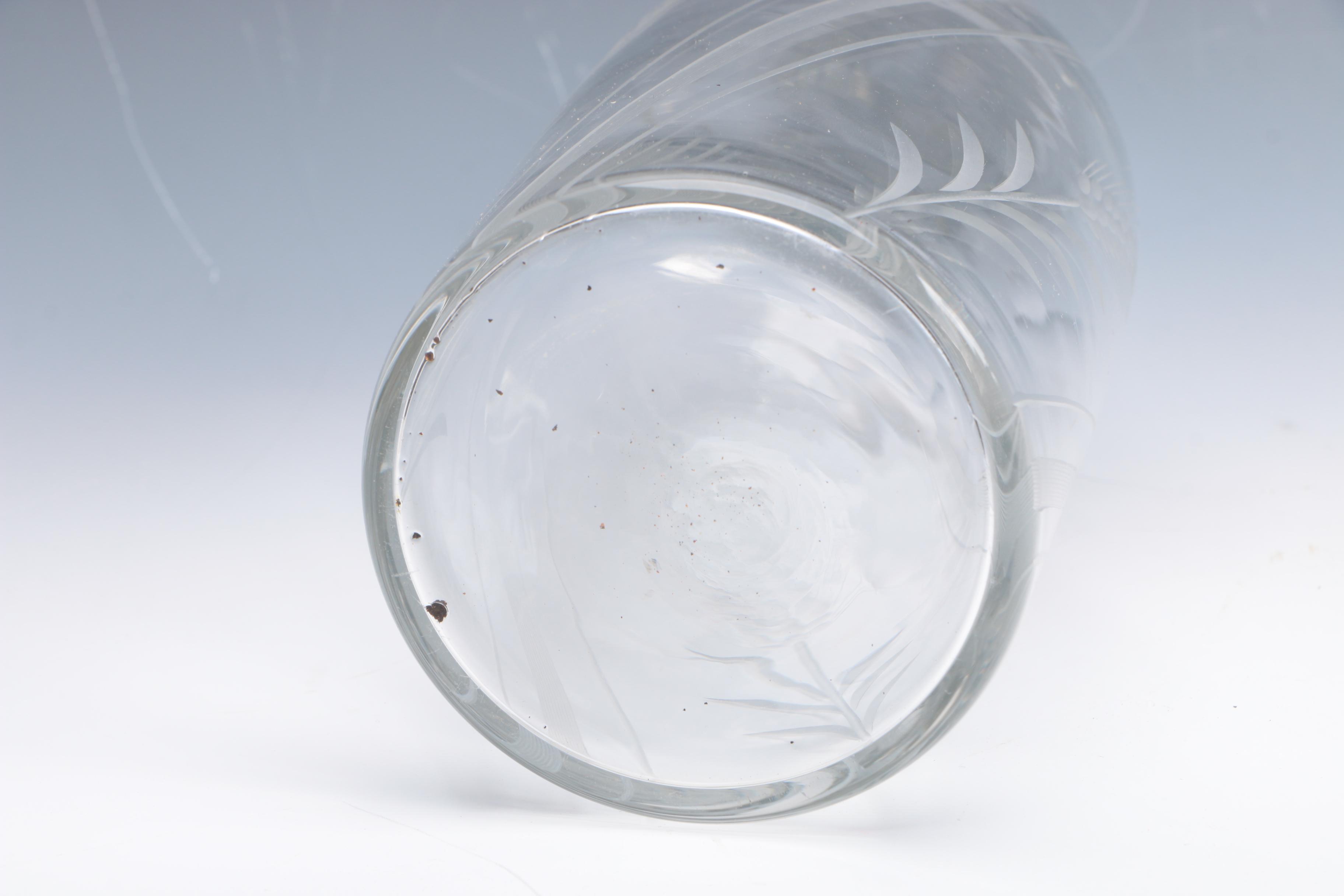 Etched Glass Decanters with Sterling Stoppers