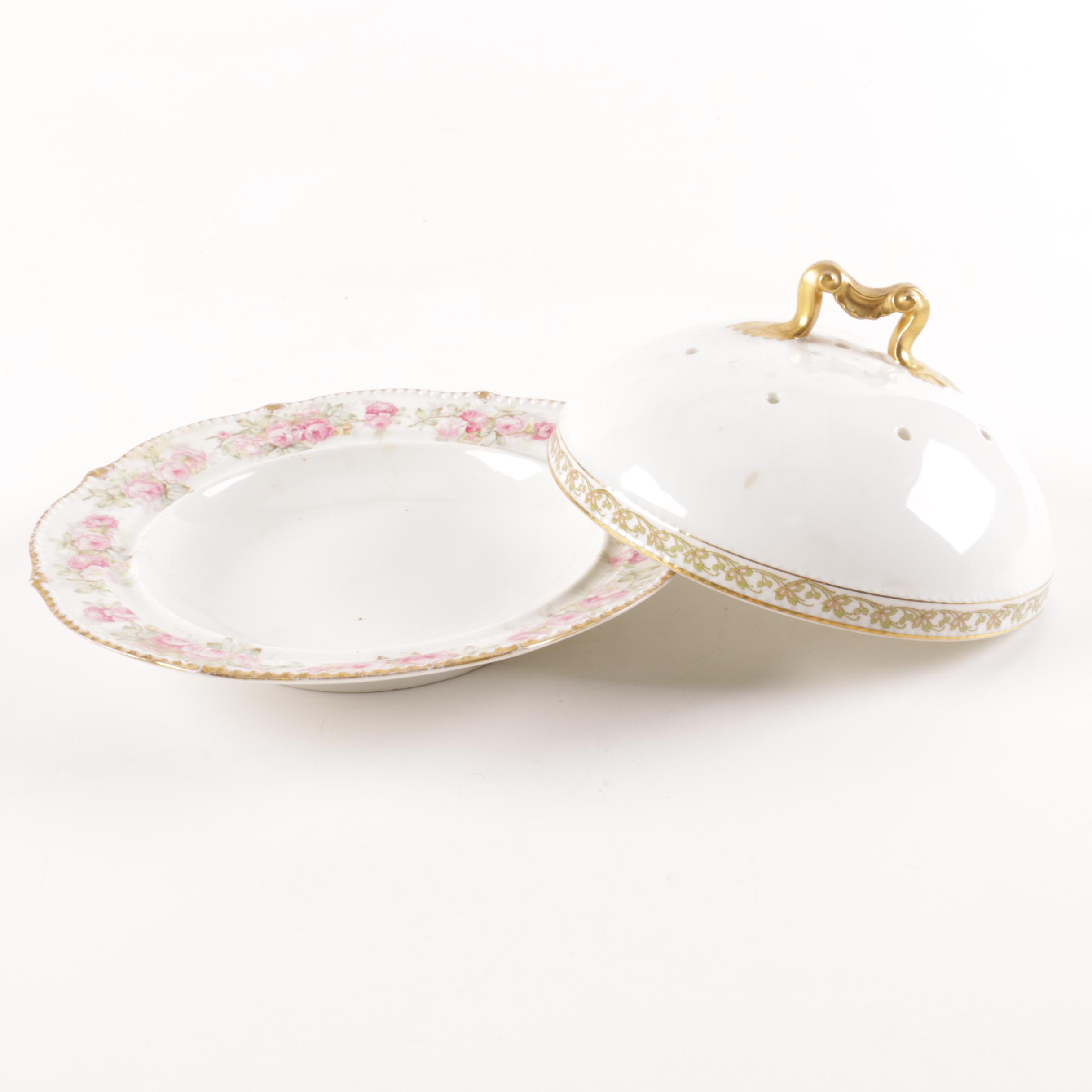 Early 20th Century Limoges Porcelain Cover and Dish