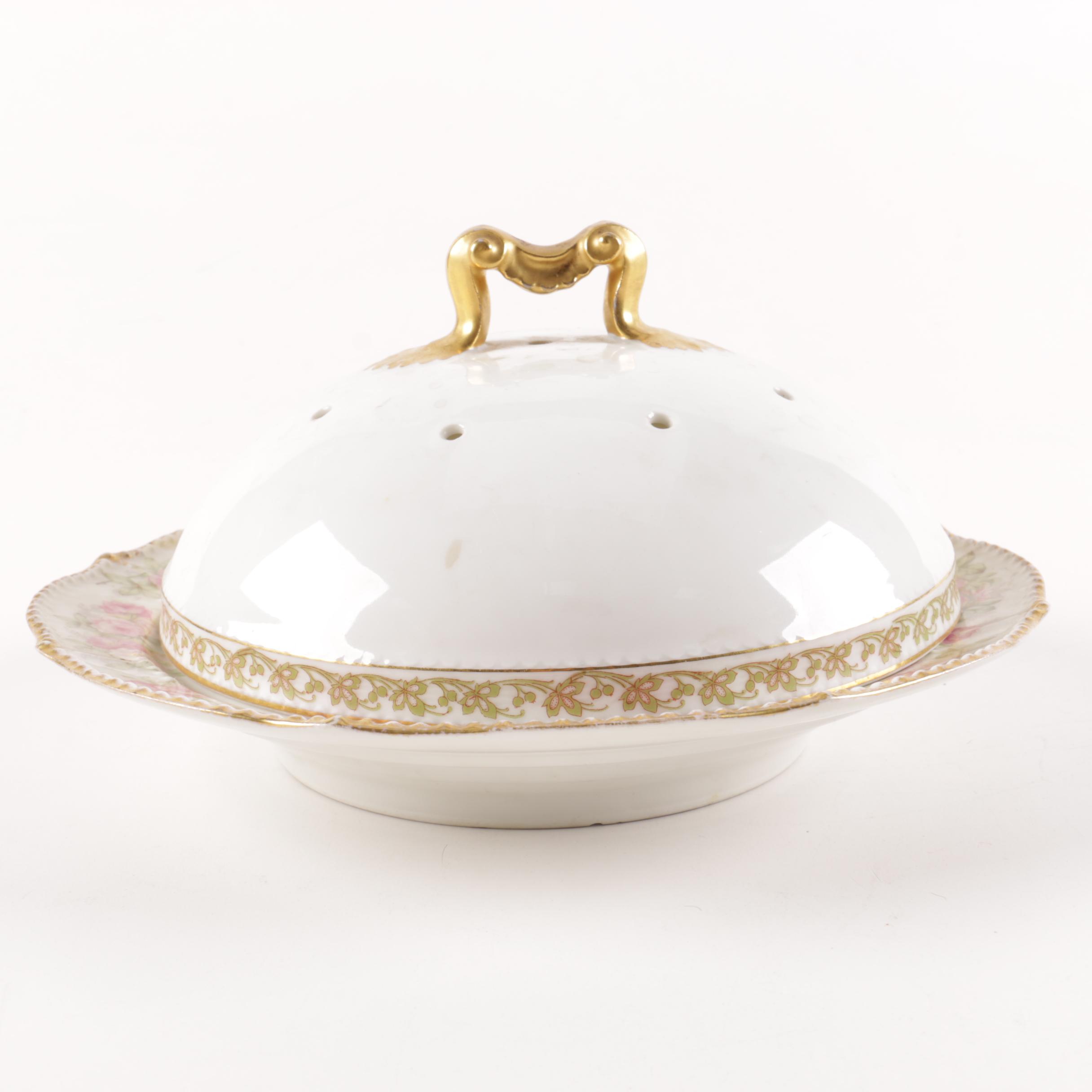 Early 20th Century Limoges Porcelain Cover and Dish