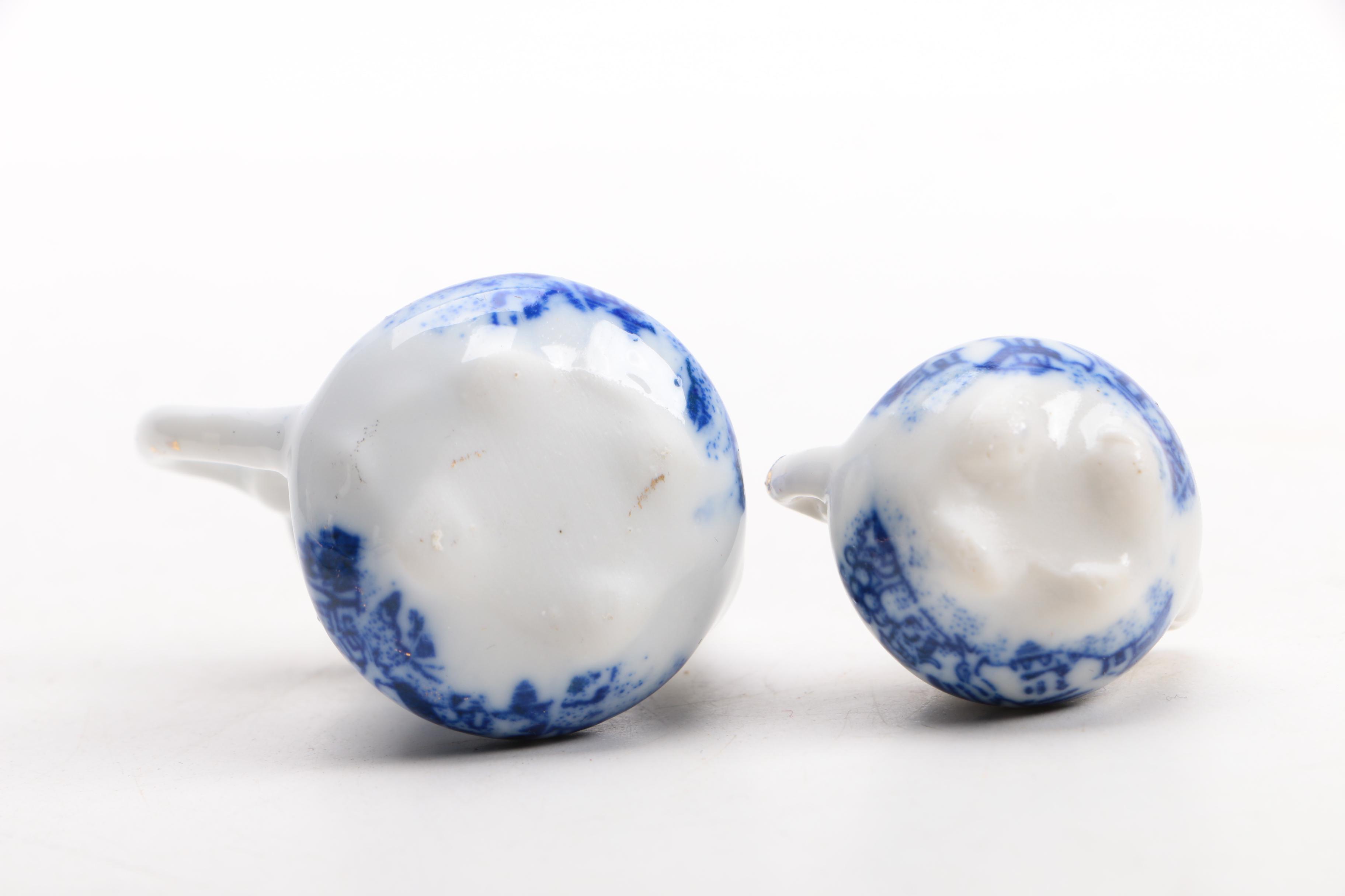 Miniature Blue and White Porcelain Tea Set