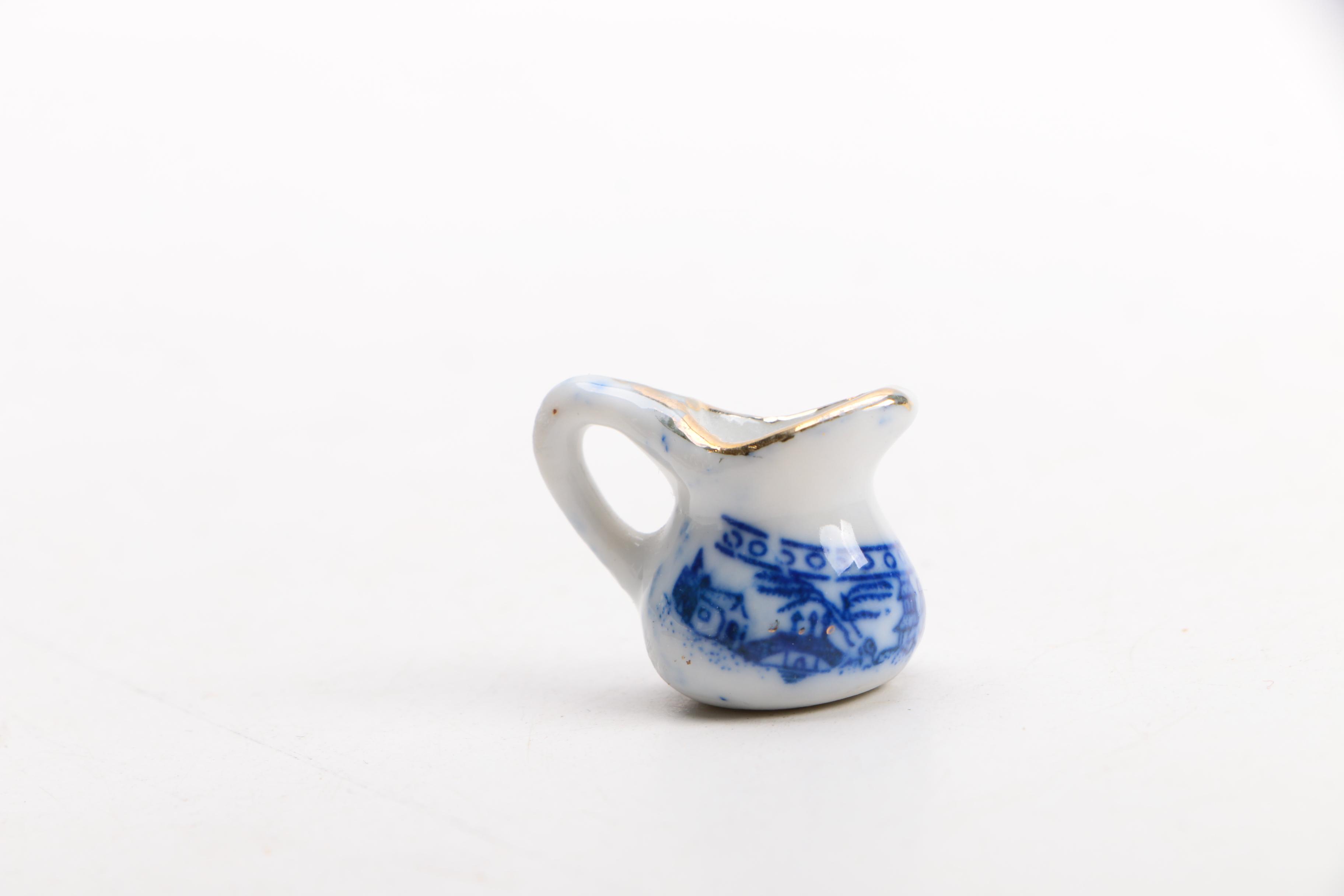 Miniature Blue and White Porcelain Tea Set