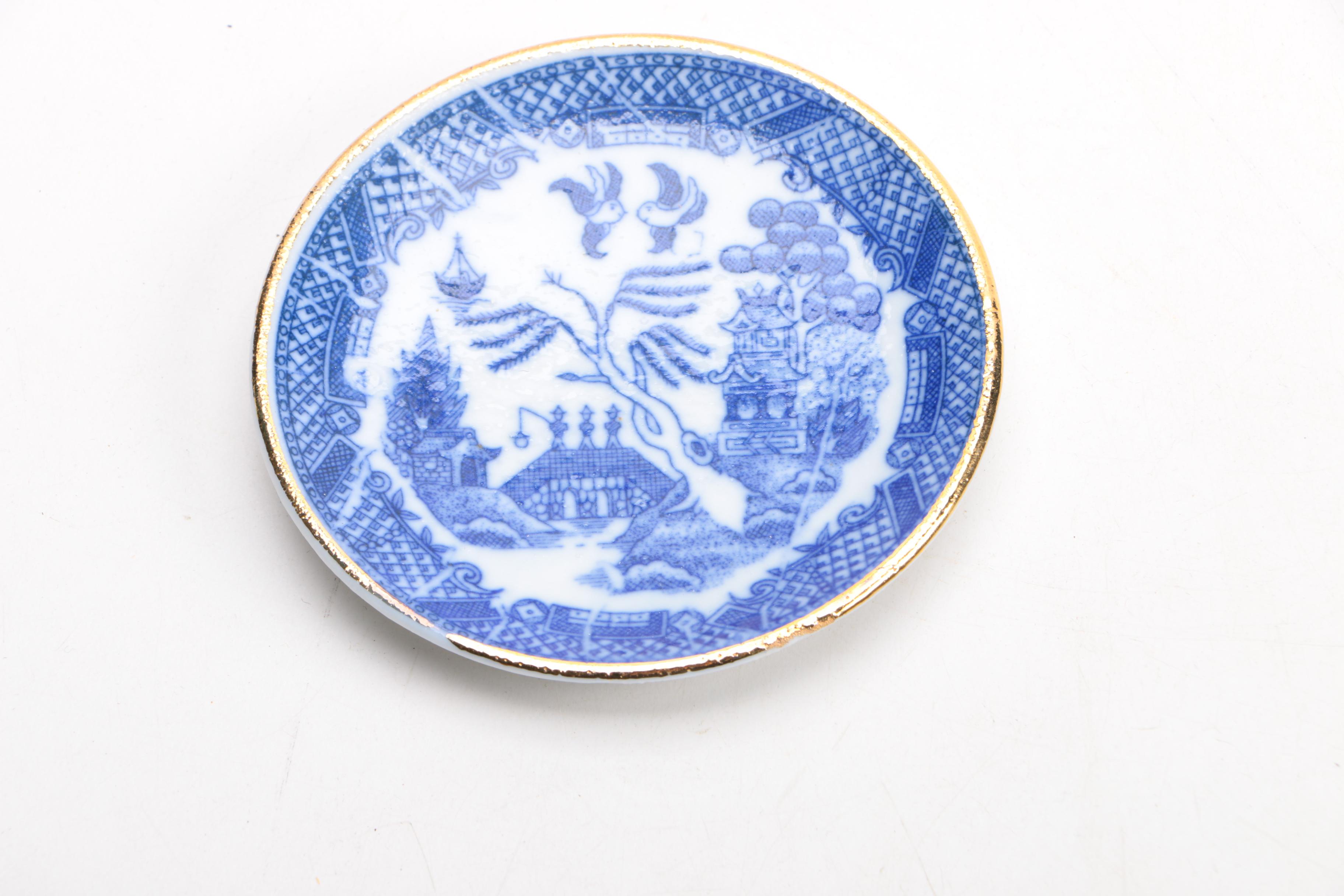 Miniature Blue and White Porcelain Tea Set