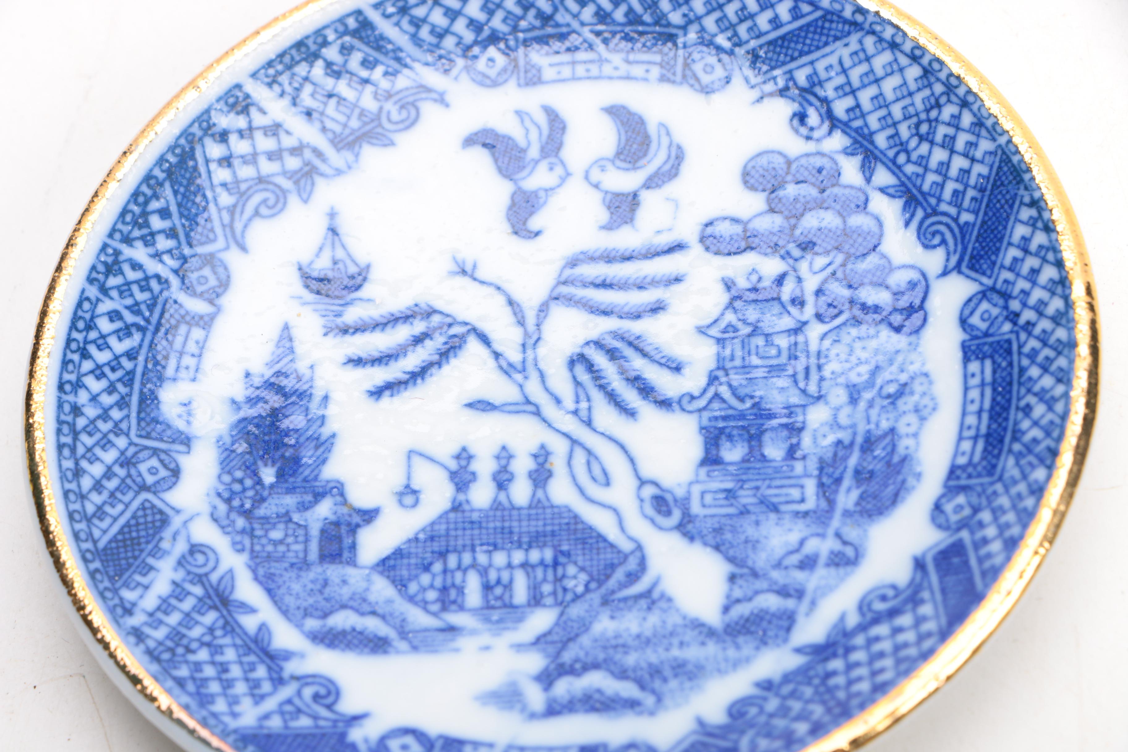 Miniature Blue and White Porcelain Tea Set