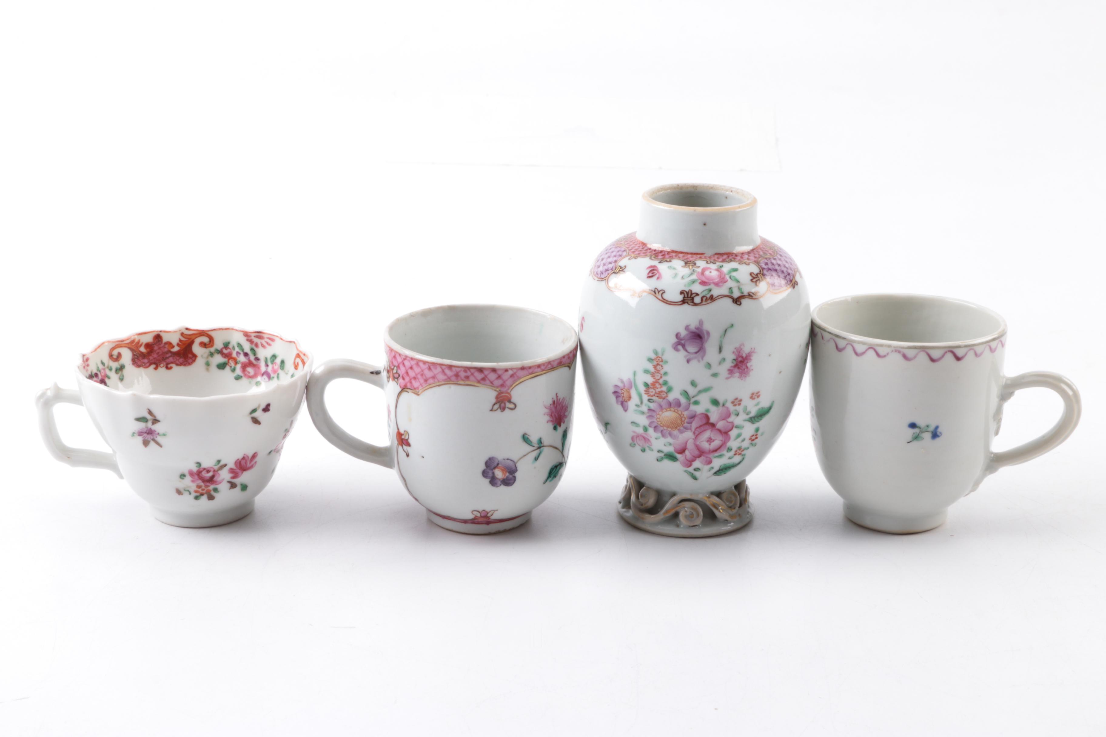 Antique Hand-Painted Porcelain Tableware