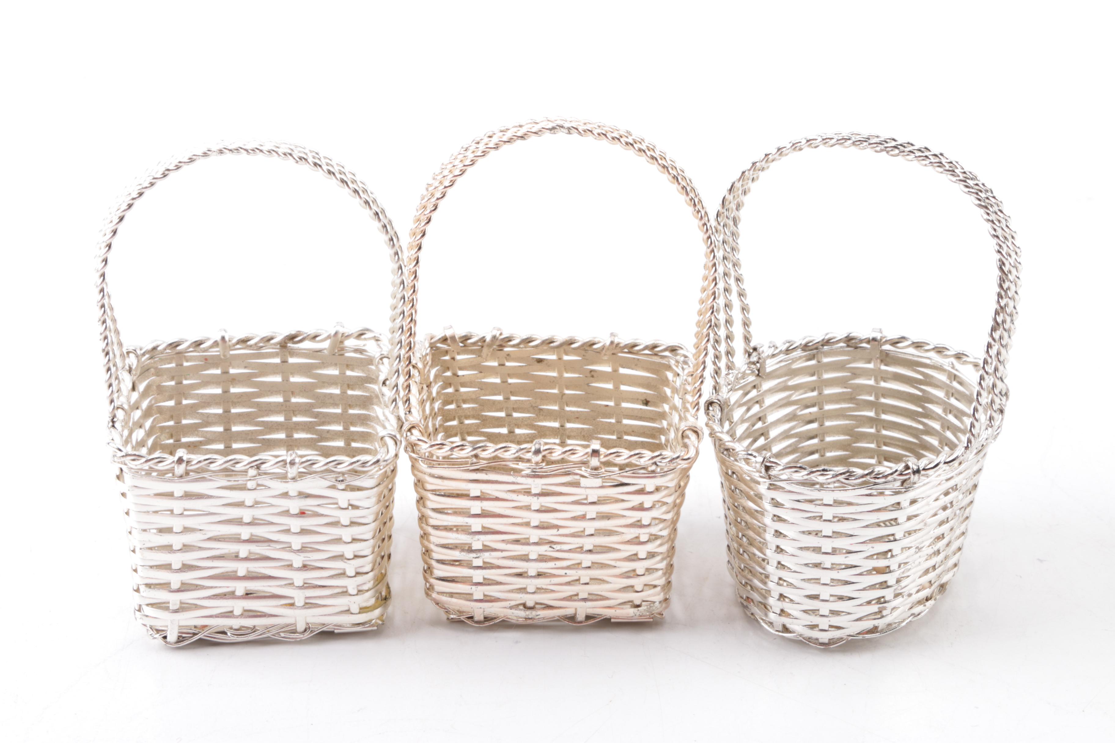 Department 56 Silver Plate Trinket Baskets