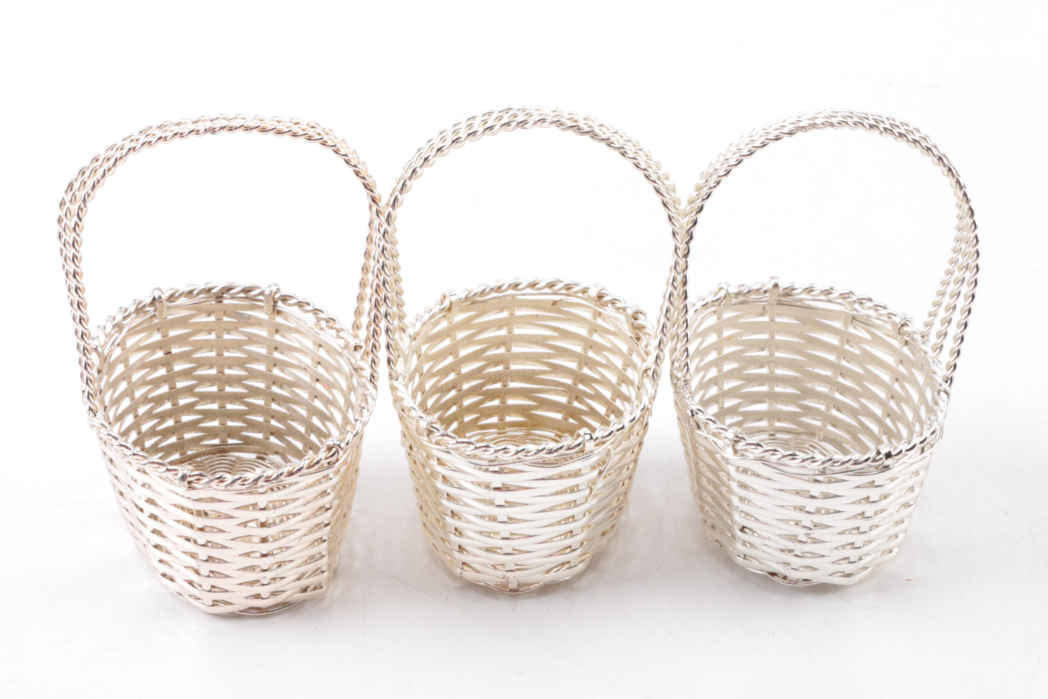 Department 56 Silver Plate Trinket Baskets