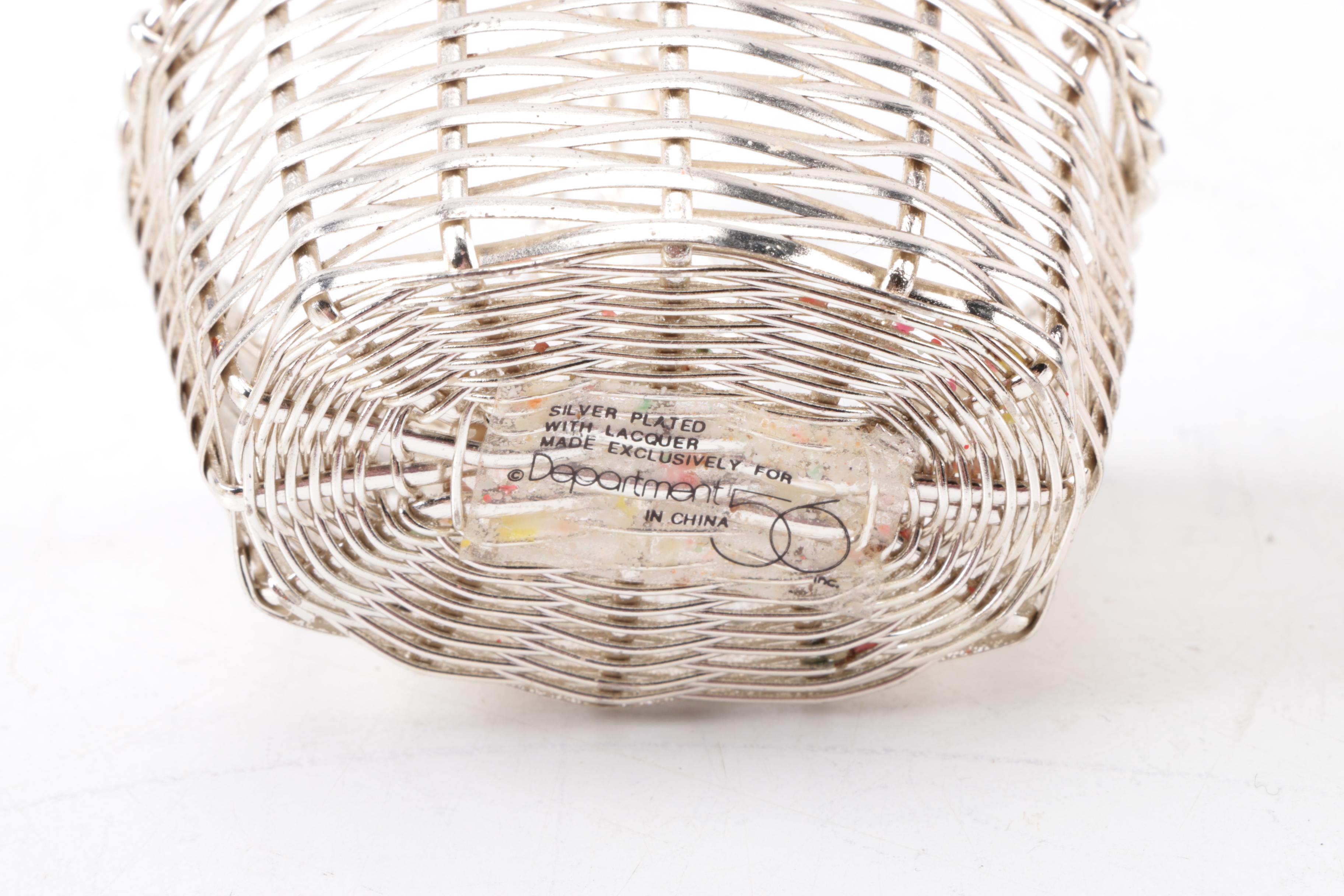 Department 56 Silver Plate Trinket Baskets