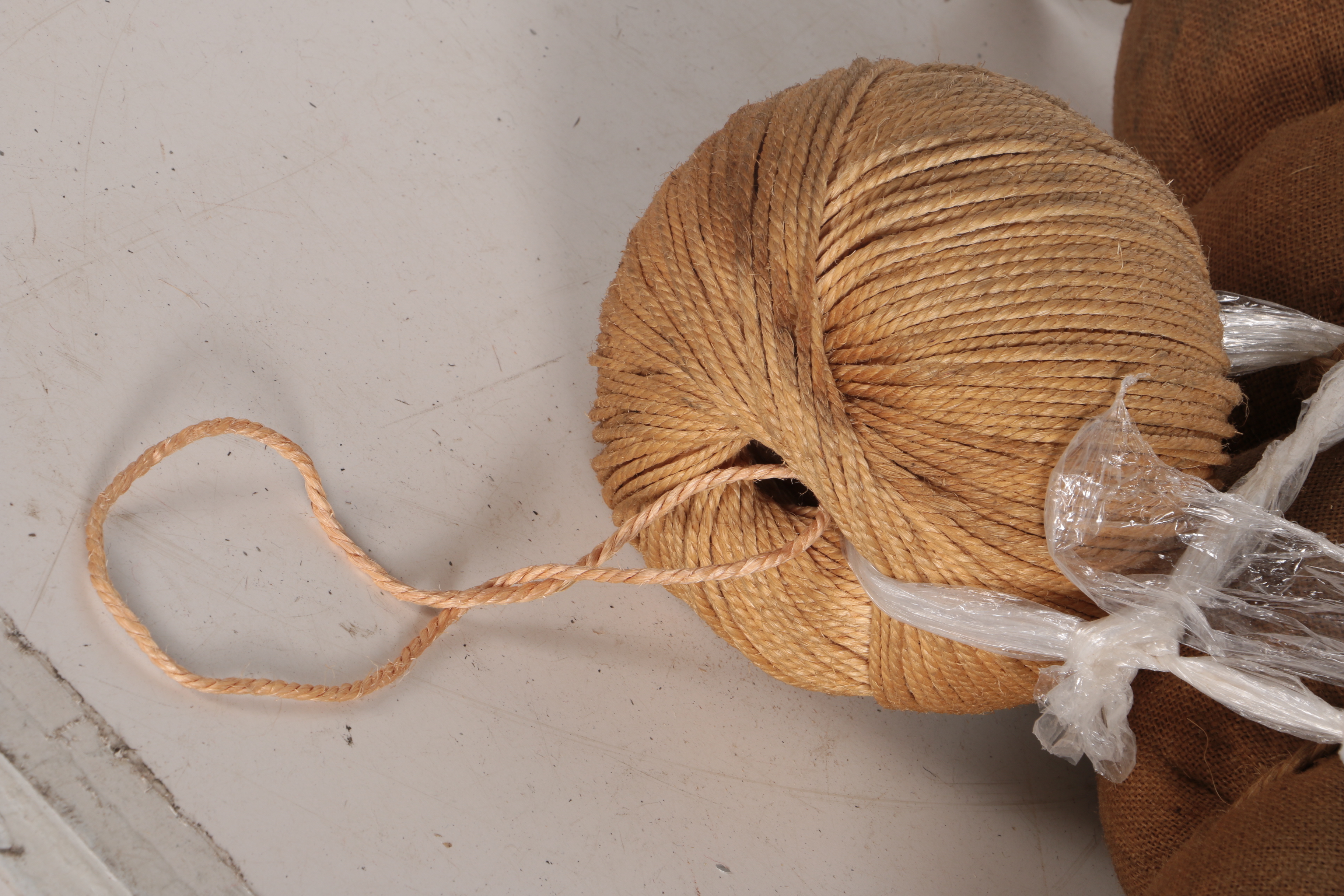 Vintage Twine Bundled in a Burlap Sack