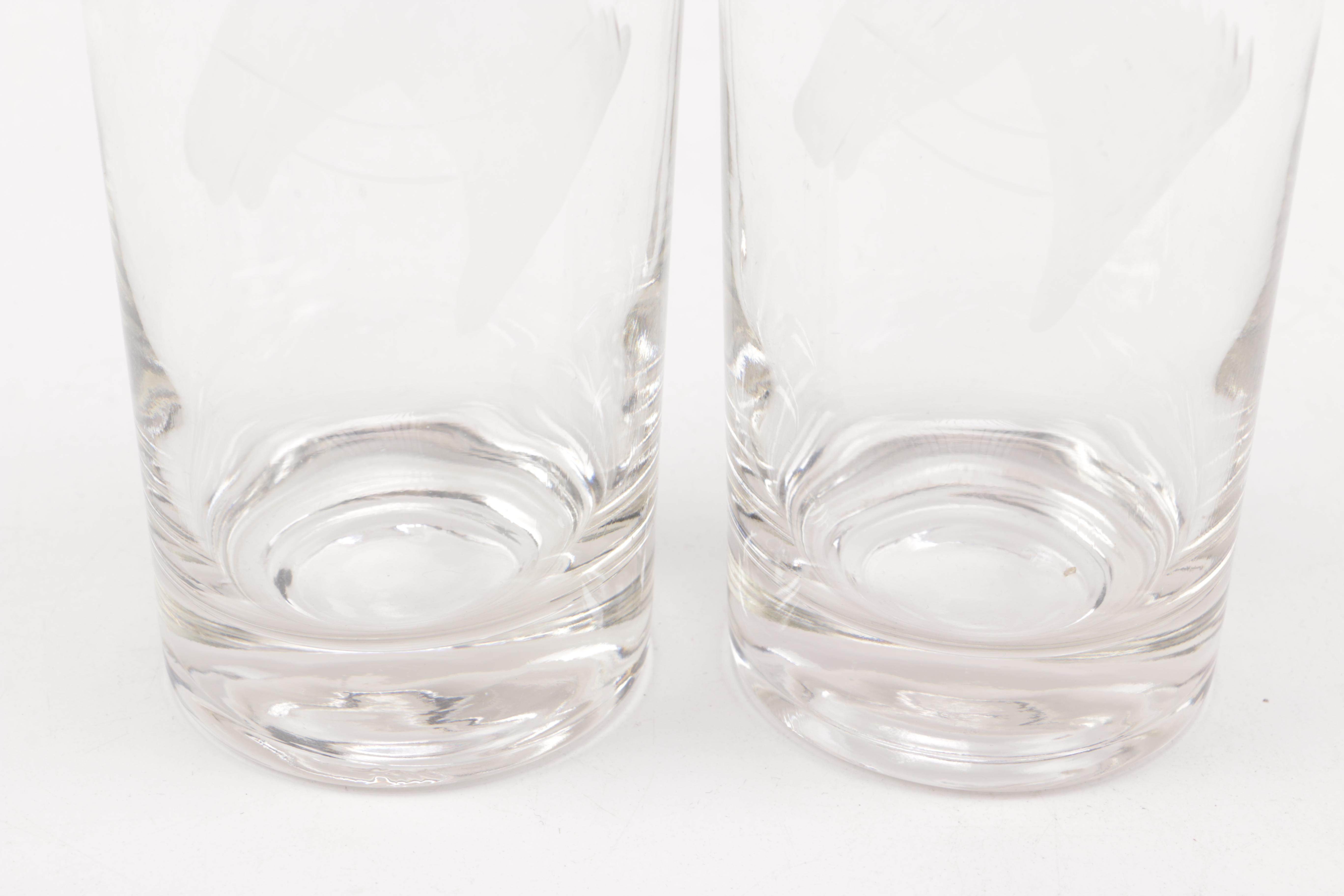 Highball Glasses with Frosted Horse Head