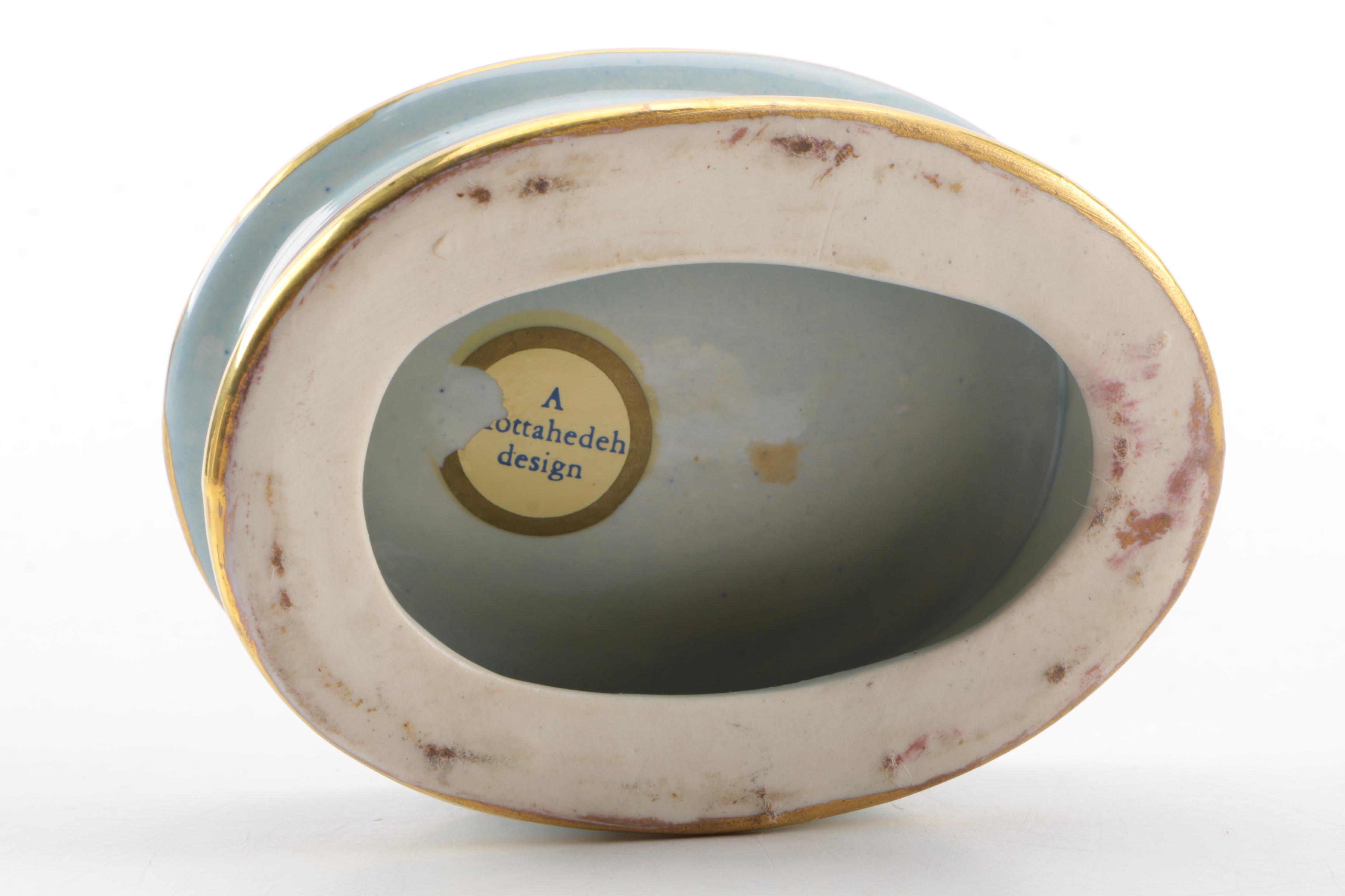 Handpainted Brown and White Ceramic Tableware