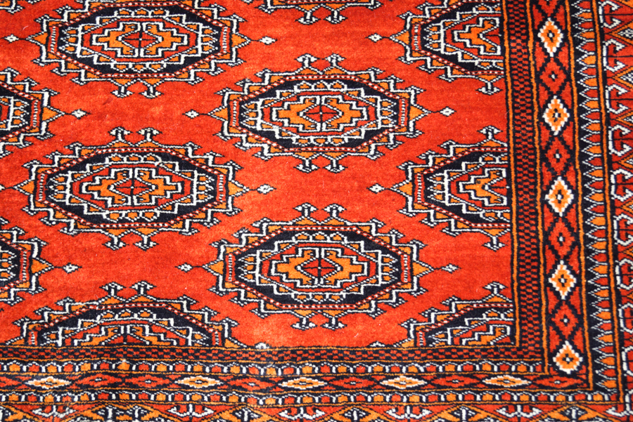 Hand-Knotted Pakistani Salor Bokhara Area Rug