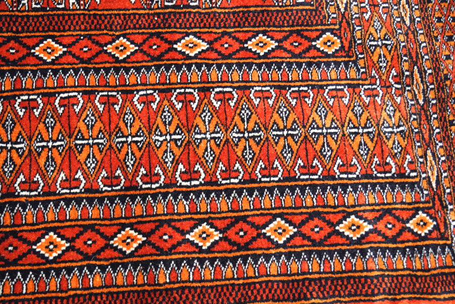 Hand-Knotted Pakistani Salor Bokhara Area Rug