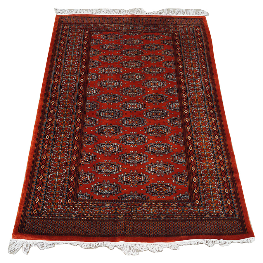 Hand-Knotted Pakistani Salor Bokhara Area Rug