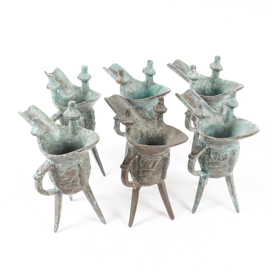 Archaistic Bronze Jue Vessels