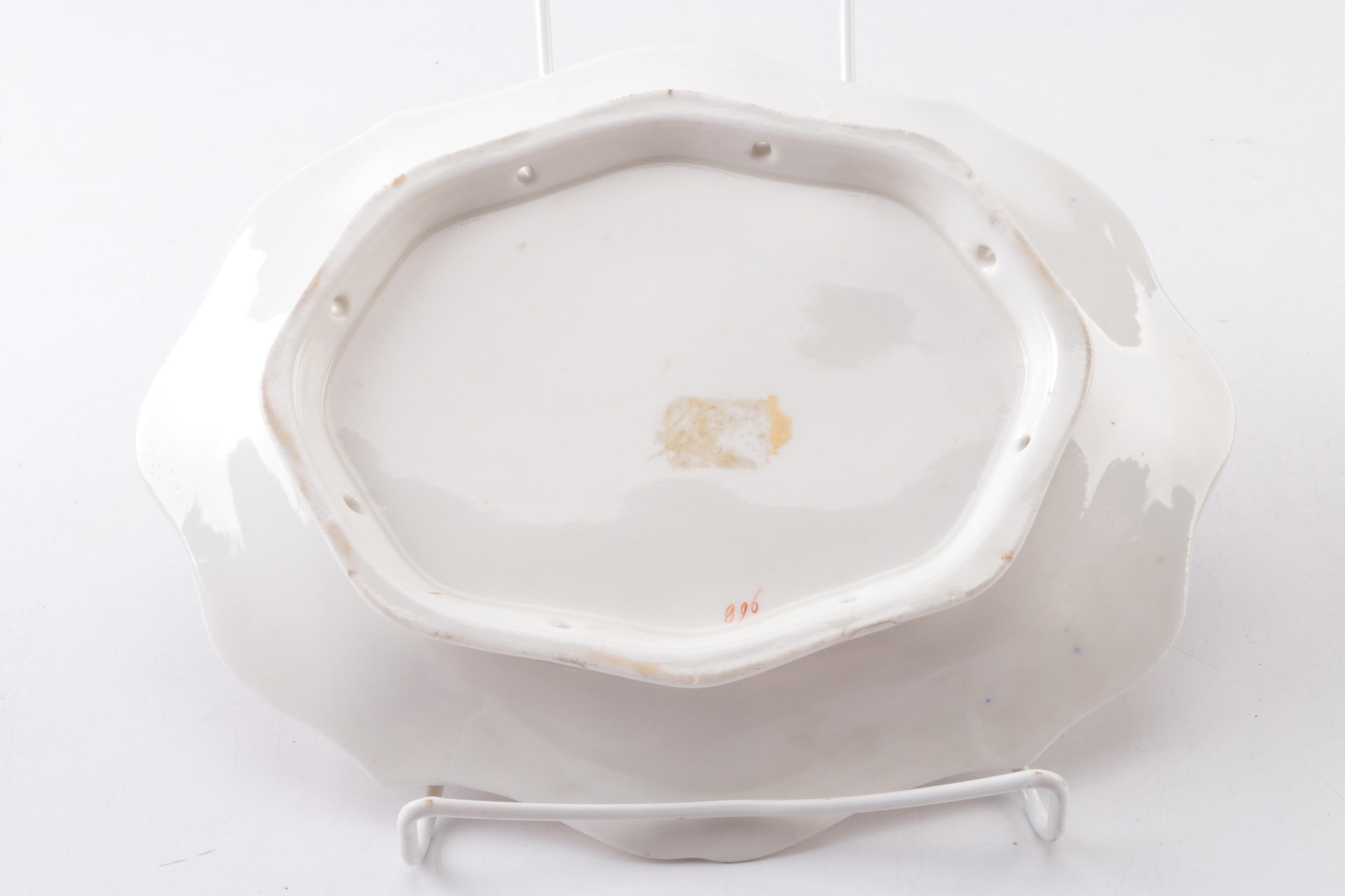 Antique Hand-Painted Porcelain Bowls and Serving Dishes
