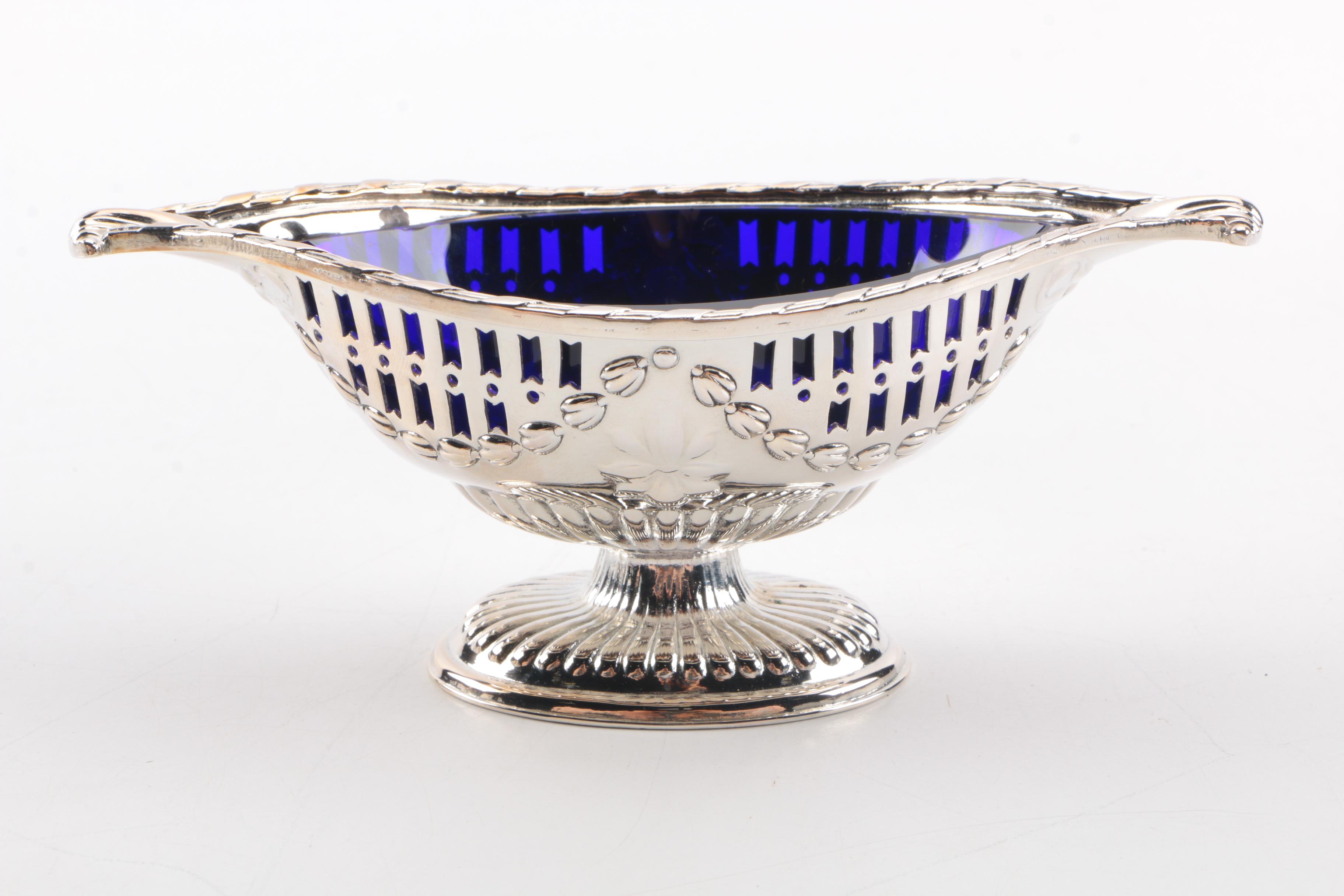 Assortment of Silver Plate Salt Cellars Including Ellis-Barker