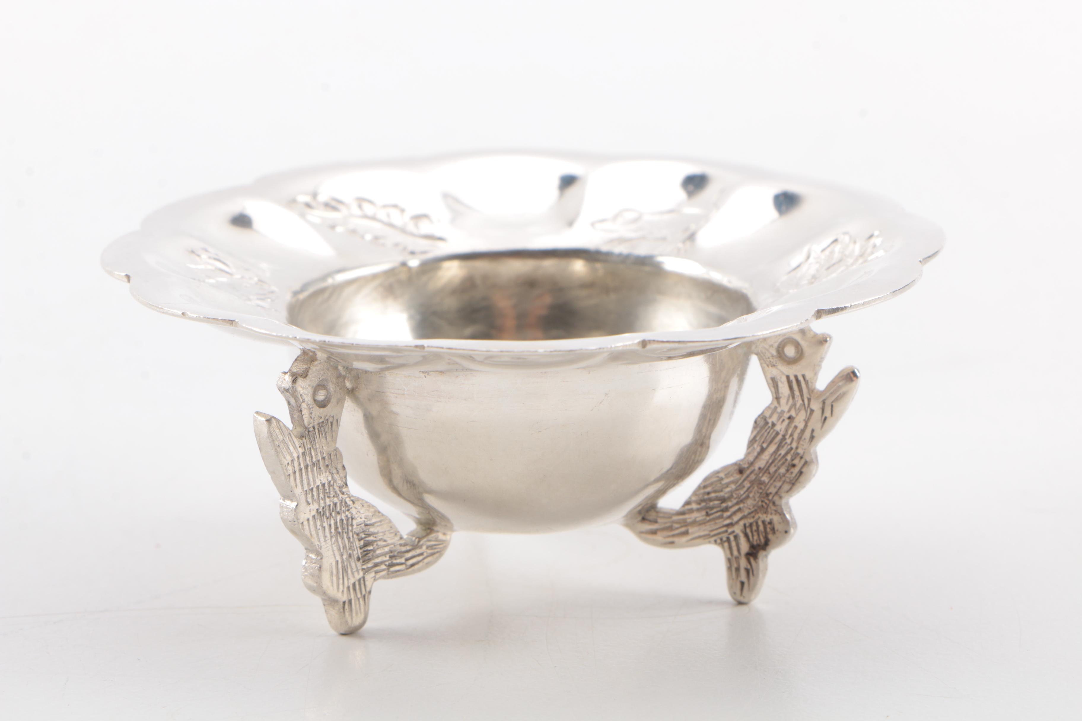Assortment of Silver Plate Salt Cellars Including Ellis-Barker