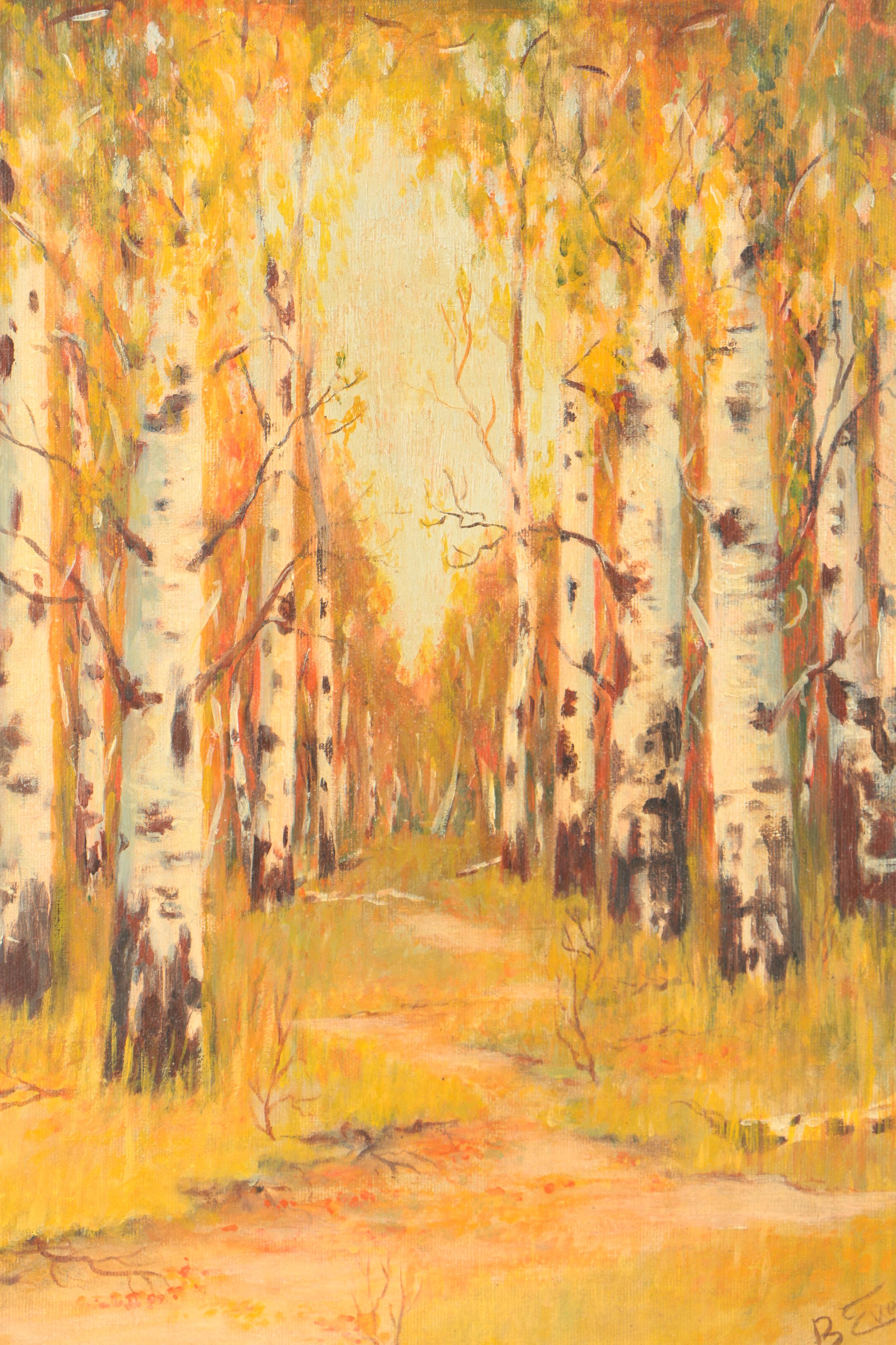 Signed Original Oil Painting of Forest Path
