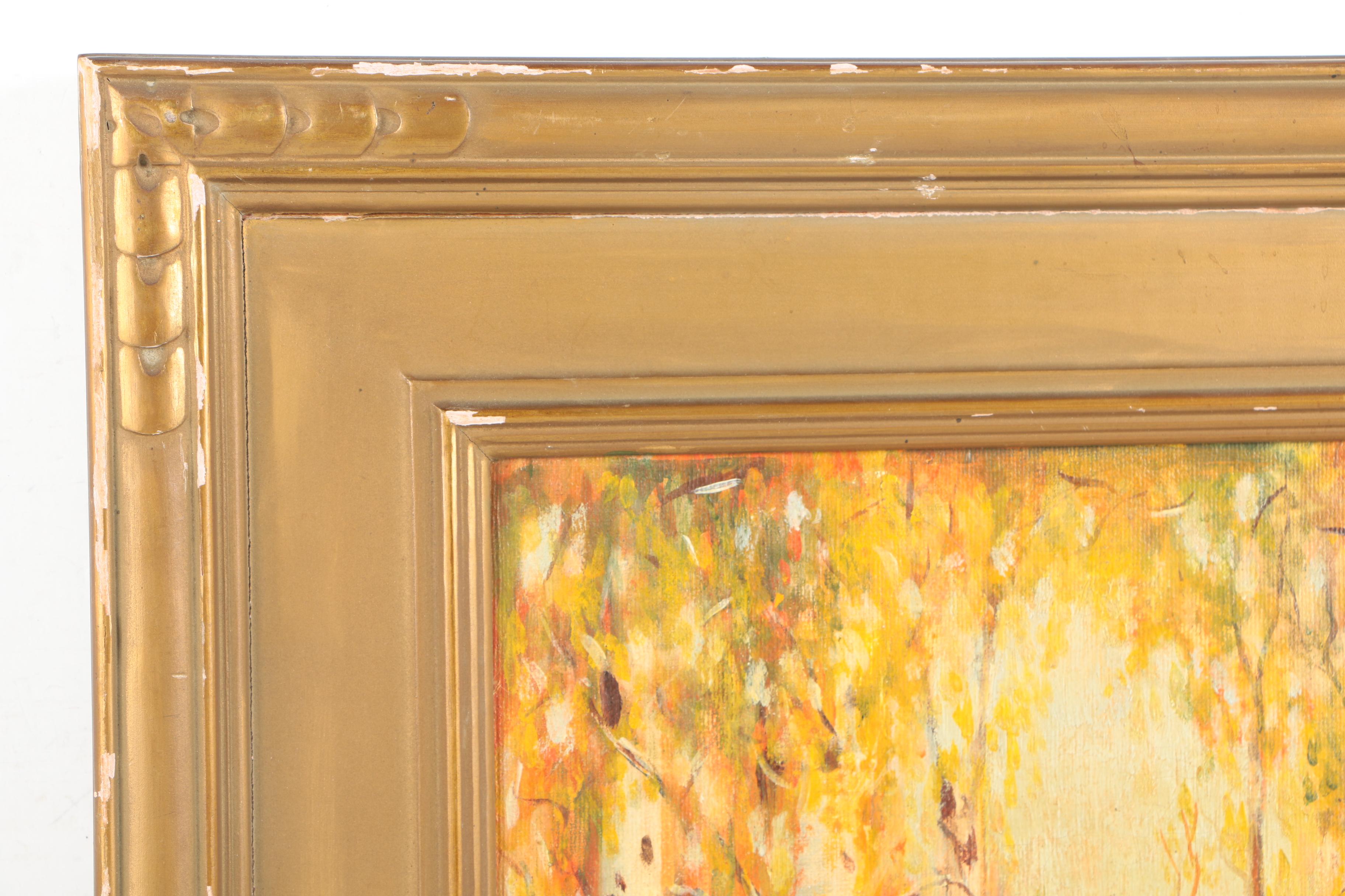 Signed Original Oil Painting of Forest Path