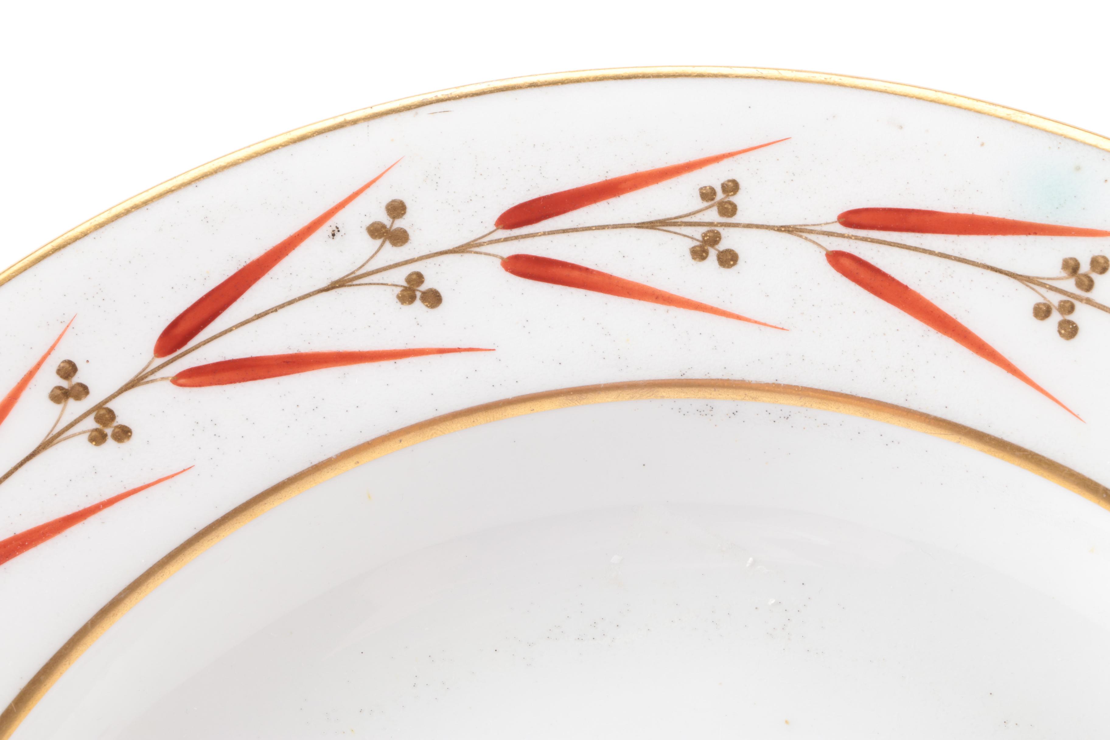 Antique Hand-Painted Derby Soup Plate