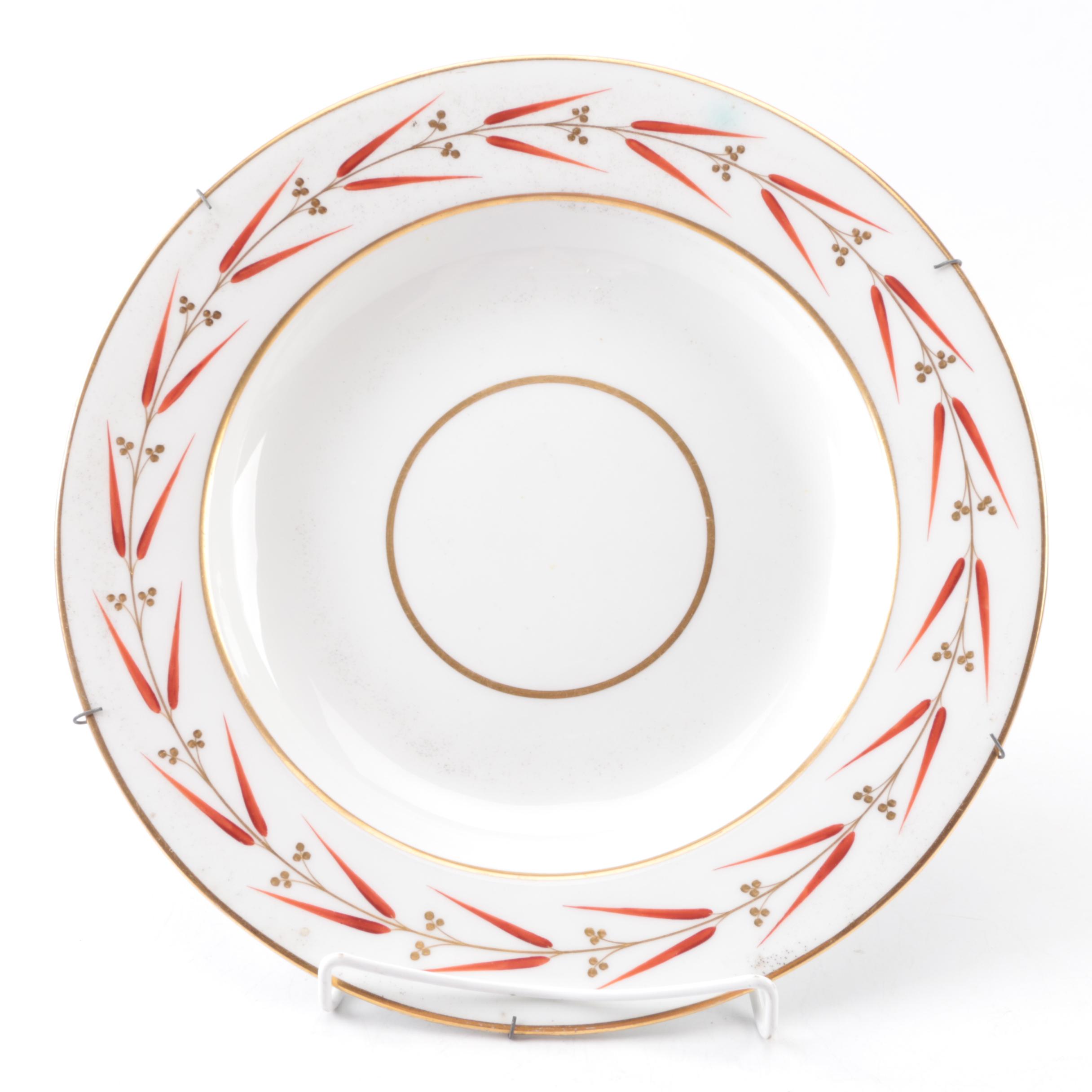 Antique Hand-Painted Derby Soup Plate