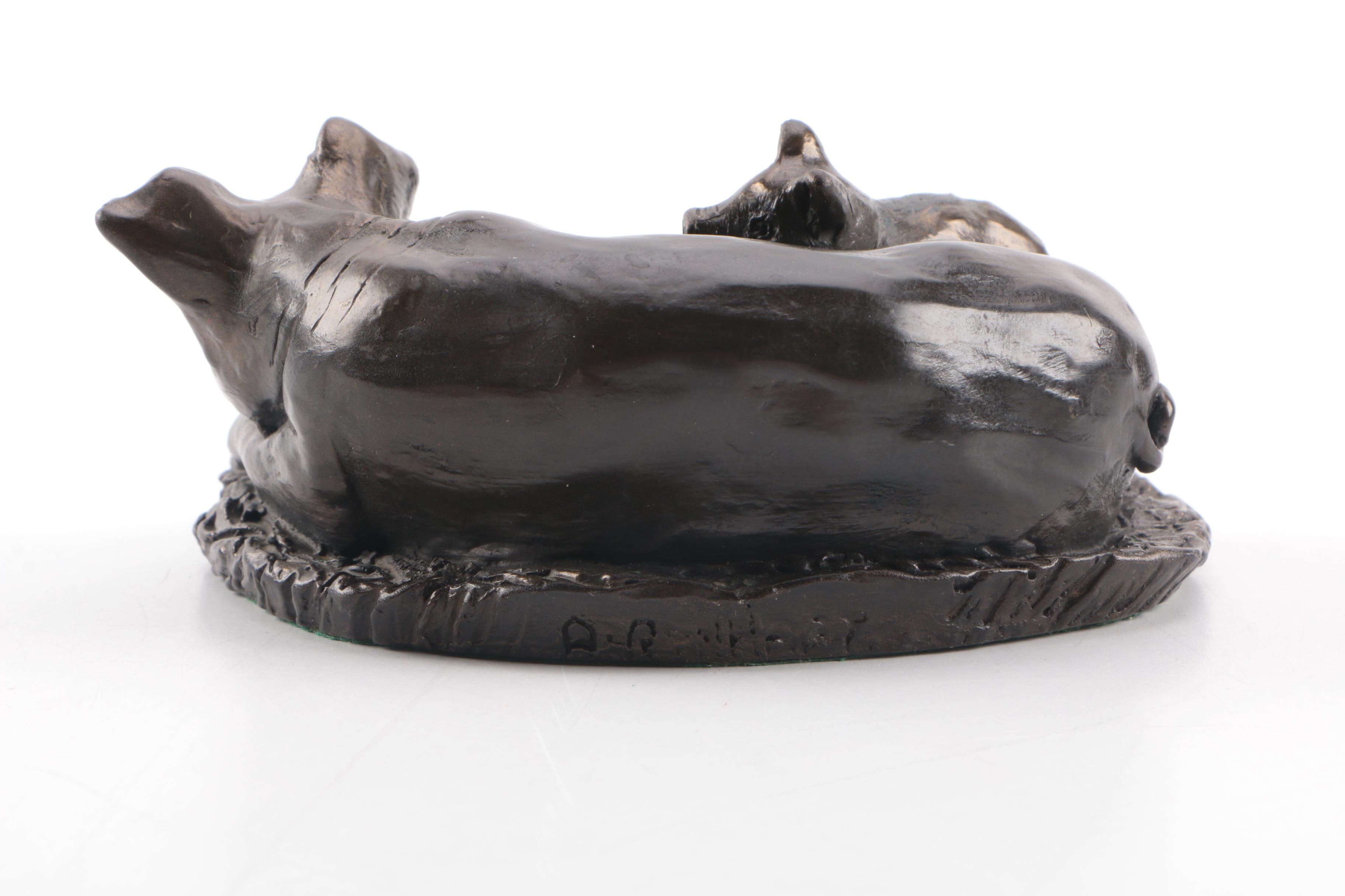Sculpted Pig Figurine and Match Holder