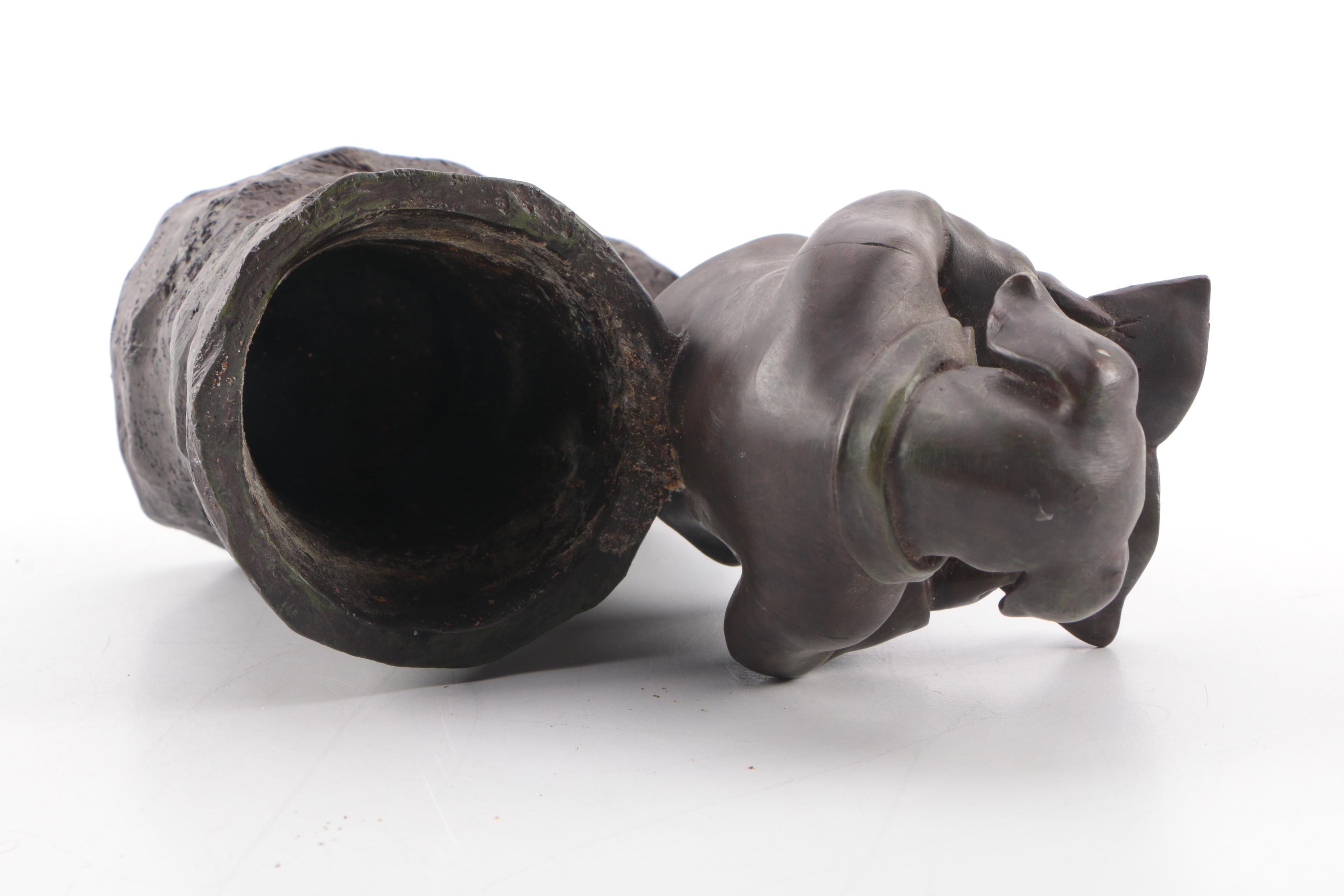 Sculpted Pig Figurine and Match Holder