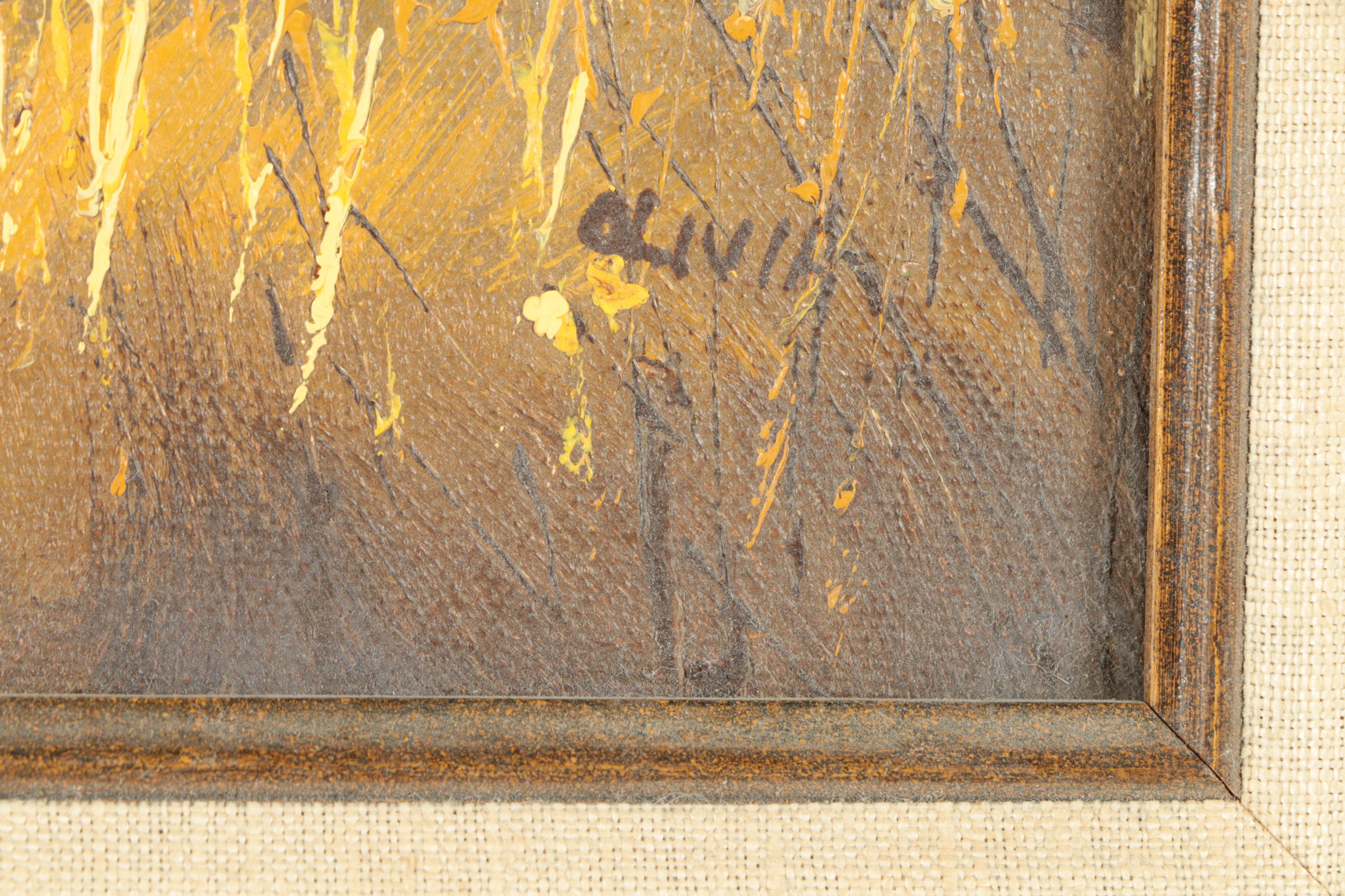 Oil Paintings of a Barn and a Stream