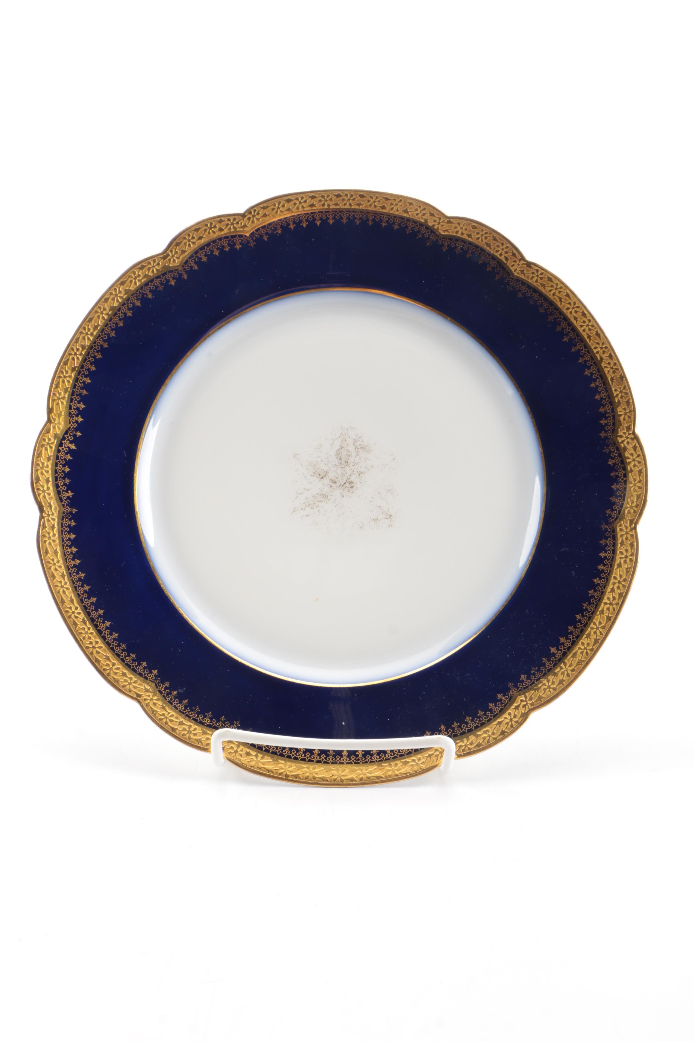Wm Guerin & Co Limoges Blue and Gold Tableware