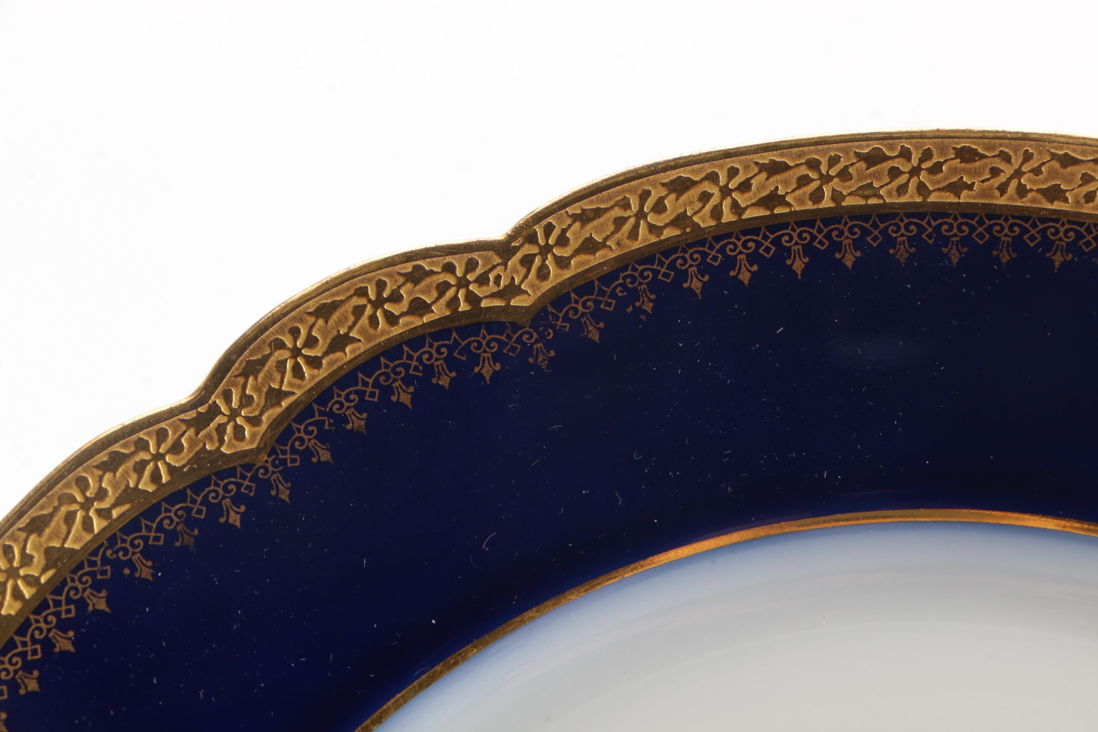 Wm Guerin & Co Limoges Blue and Gold Tableware